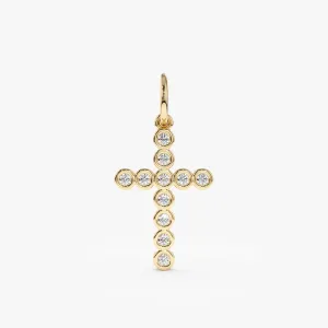 Diamond Bezel Cross Charm, Kiara SARAHELISE
