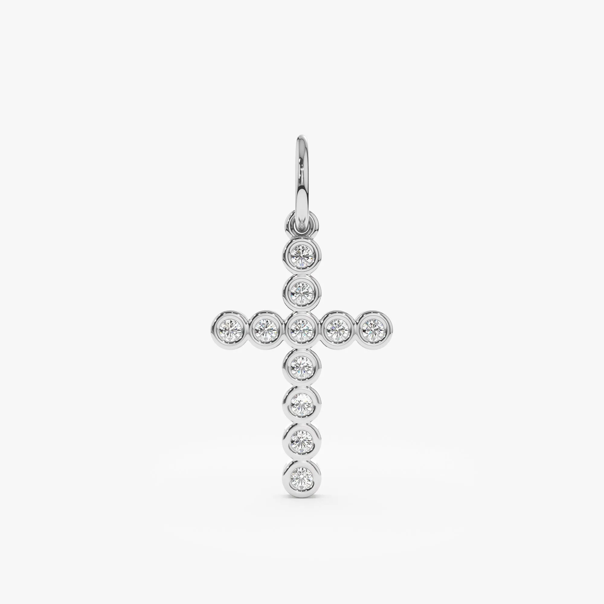Diamond Bezel Cross Charm, Kiara SARAHELISE