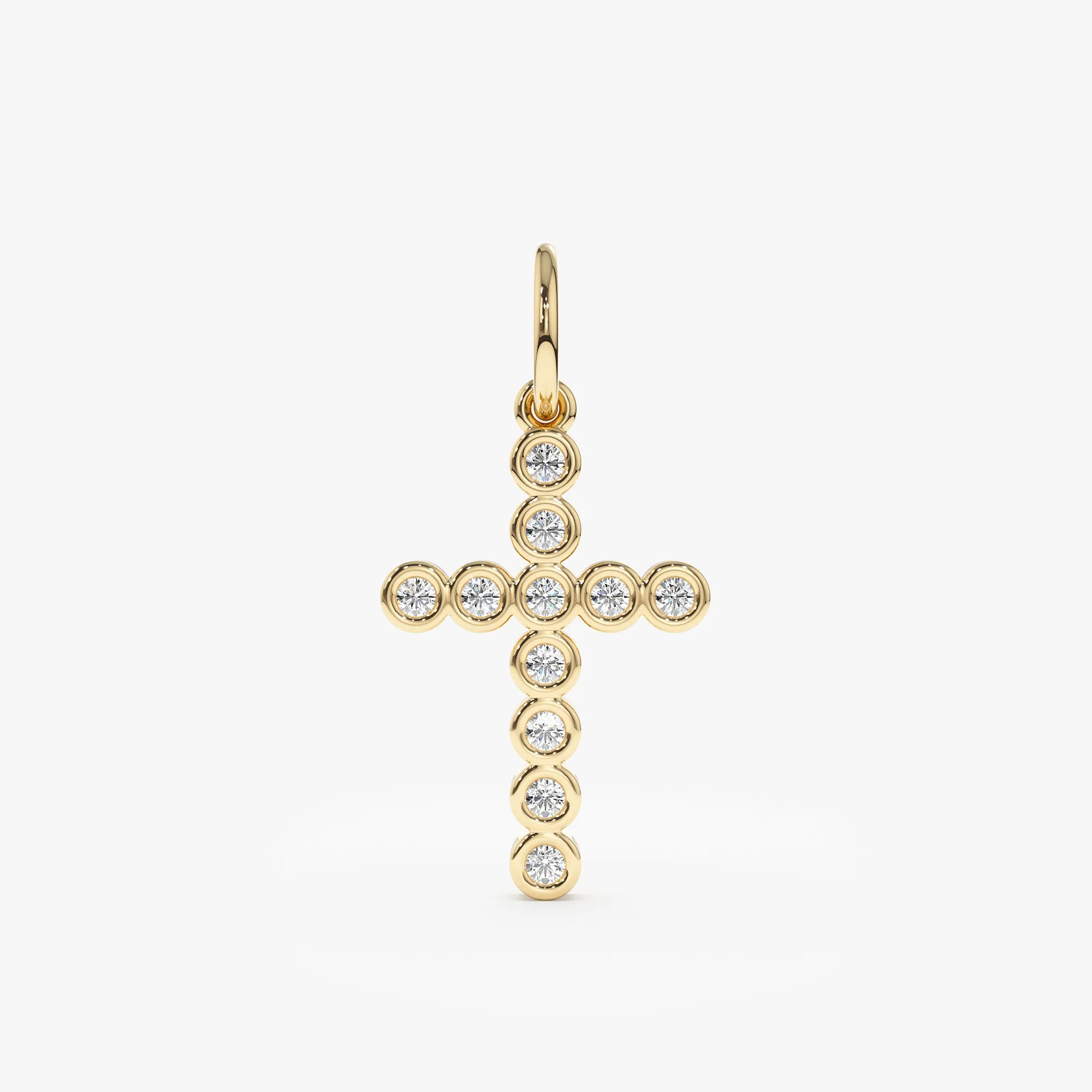 Diamond Bezel Cross Charm, Kiara SARAHELISE