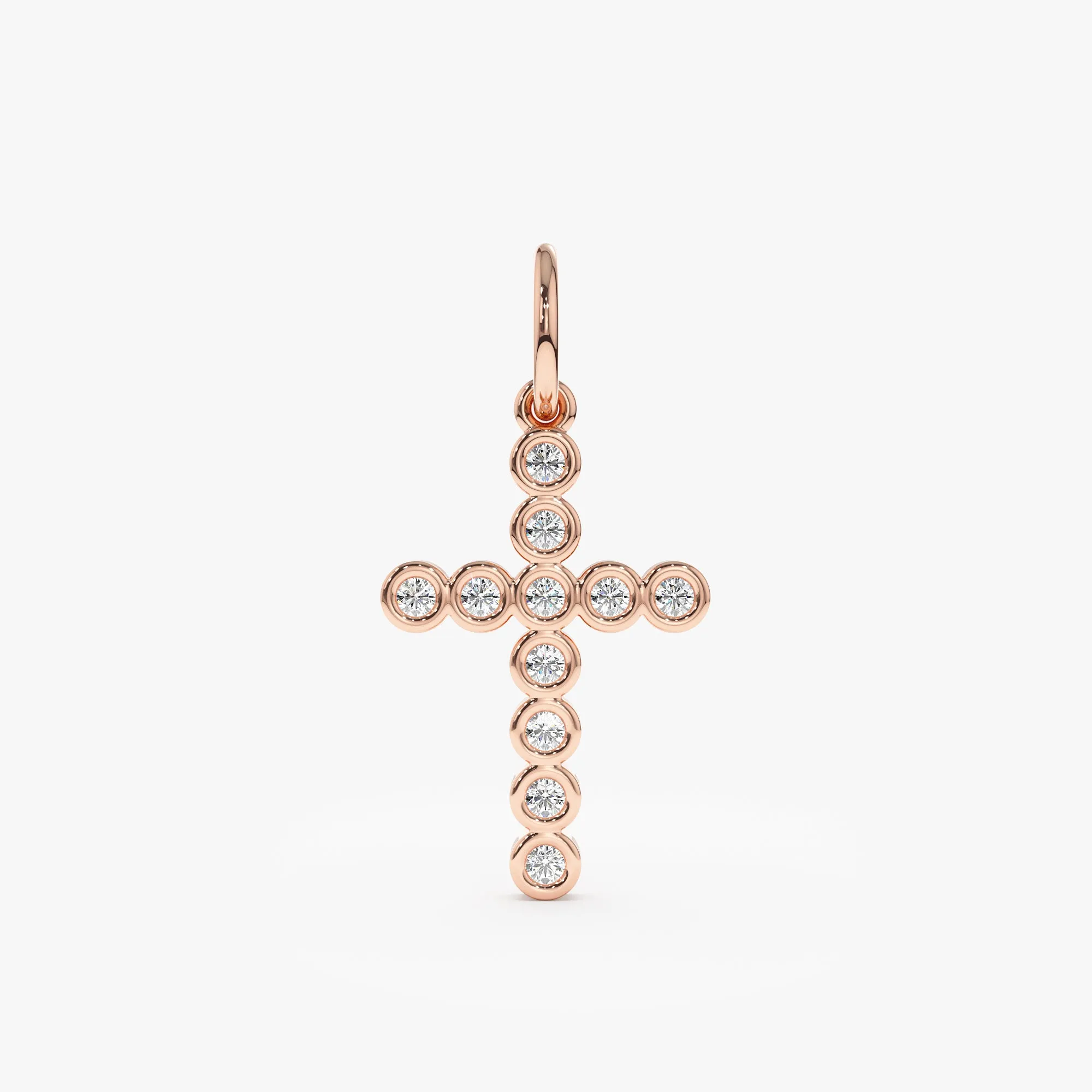 Diamond Bezel Cross Charm, Kiara SARAHELISE