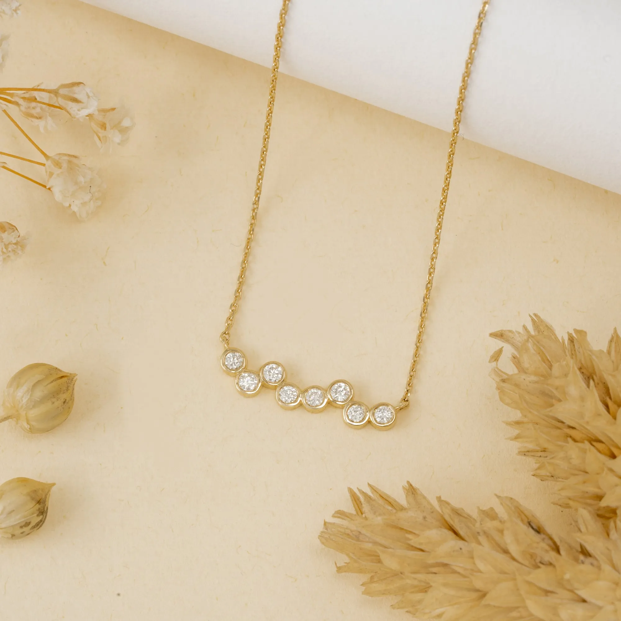 Diamond Bubble Necklace, Solana SARAHELISE