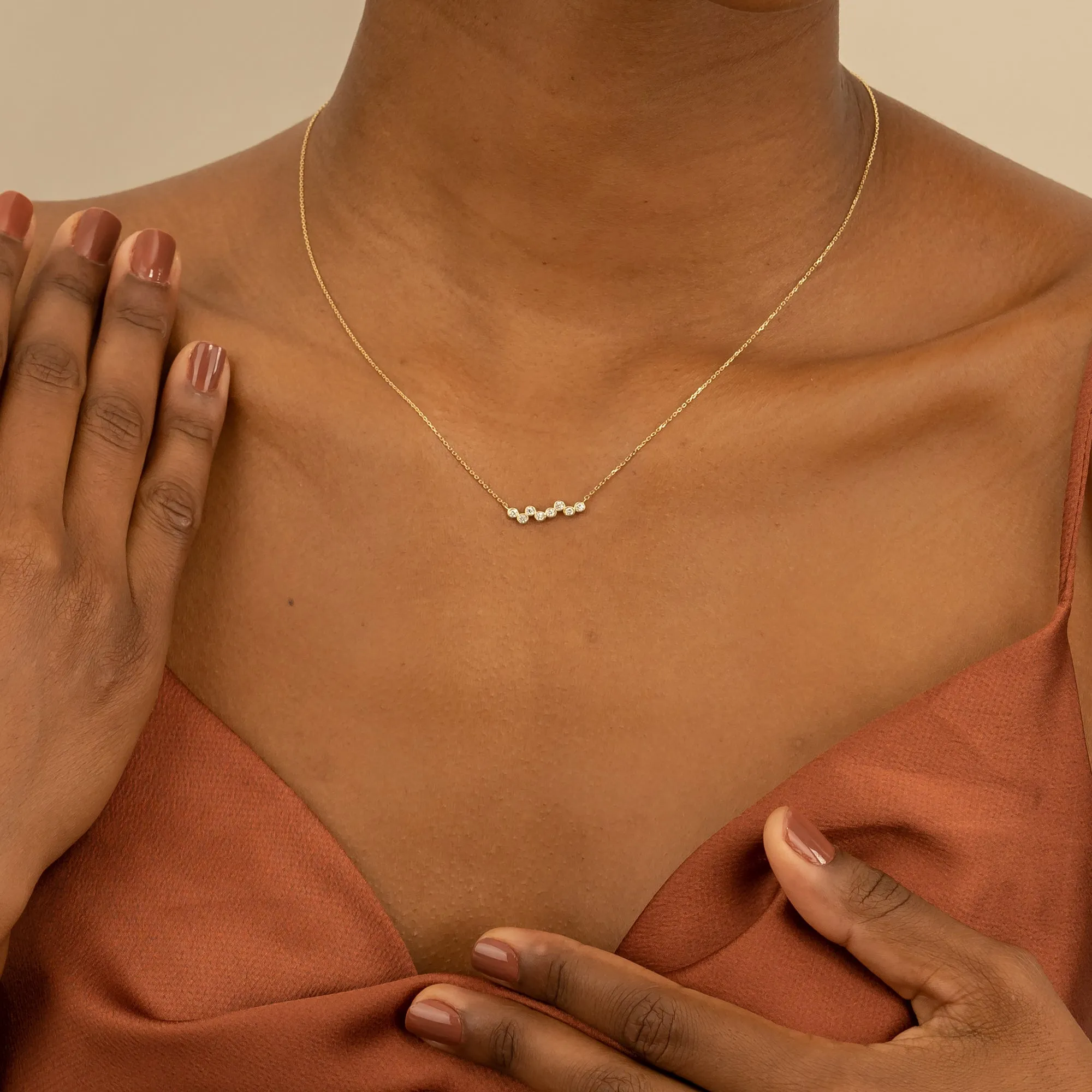 Diamond Bubble Necklace, Solana SARAHELISE