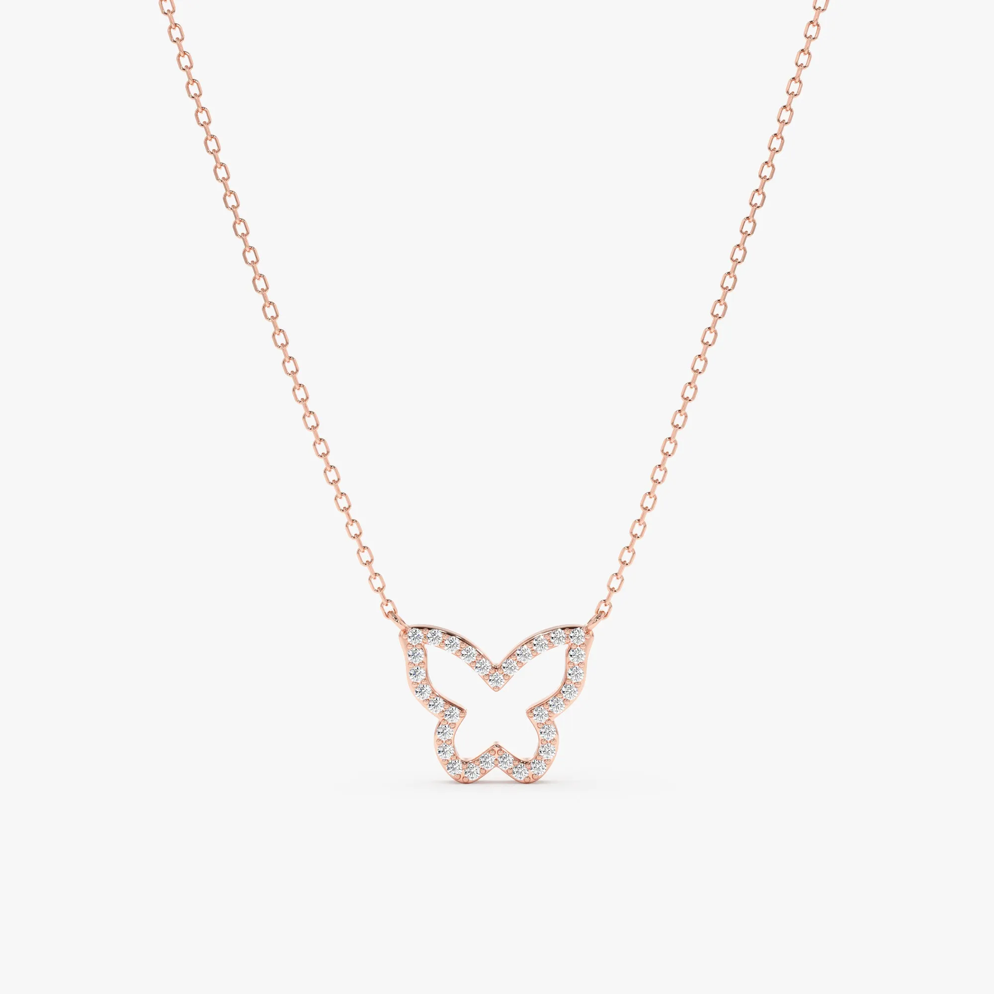 Diamond Butterfly Cutout Necklace, Asper SARAHELISE