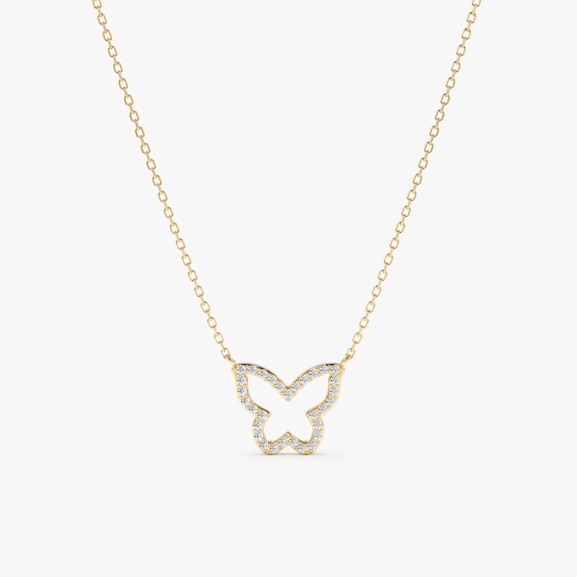 Diamond Butterfly Cutout Necklace, Asper SARAHELISE