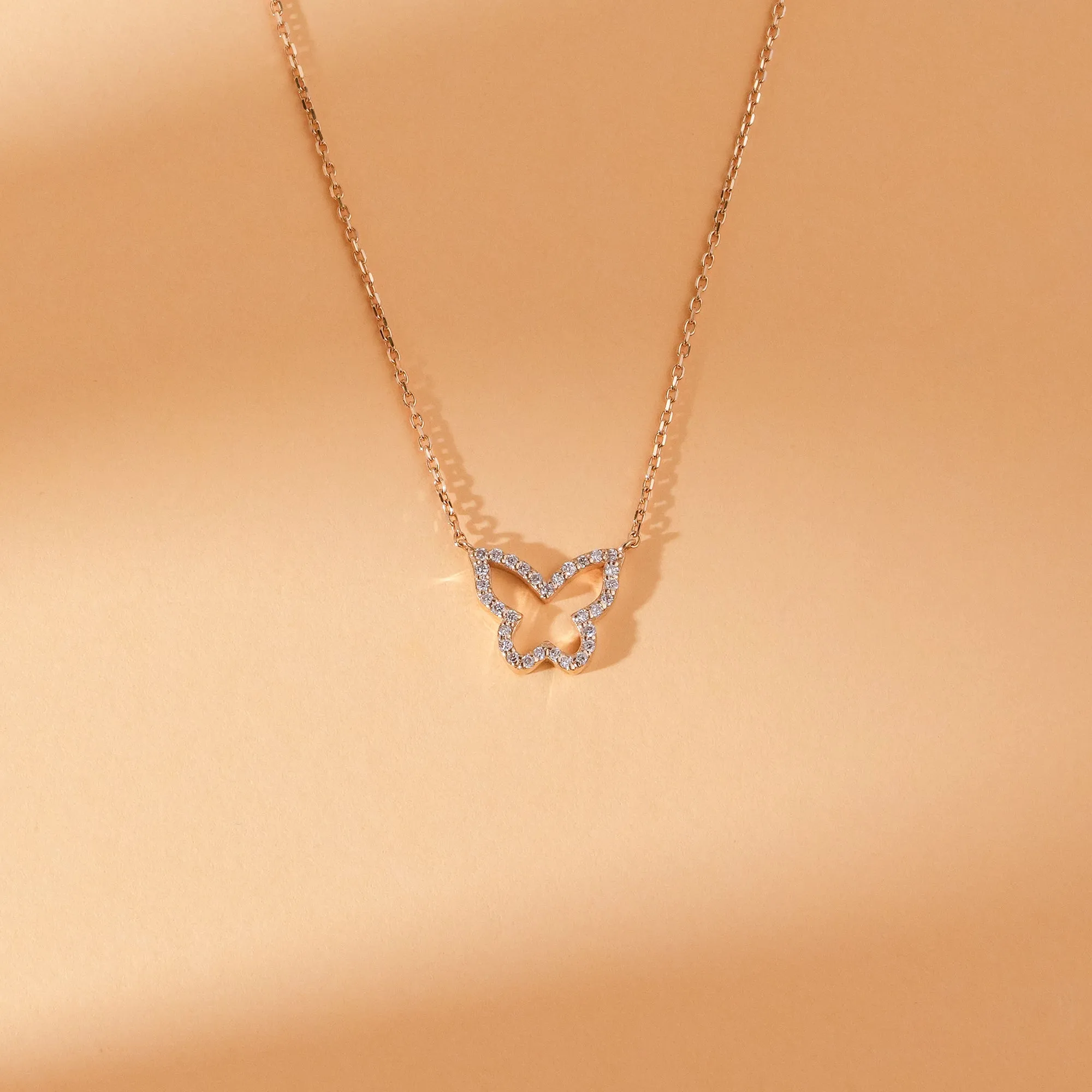 Diamond Butterfly Cutout Necklace, Asper SARAHELISE