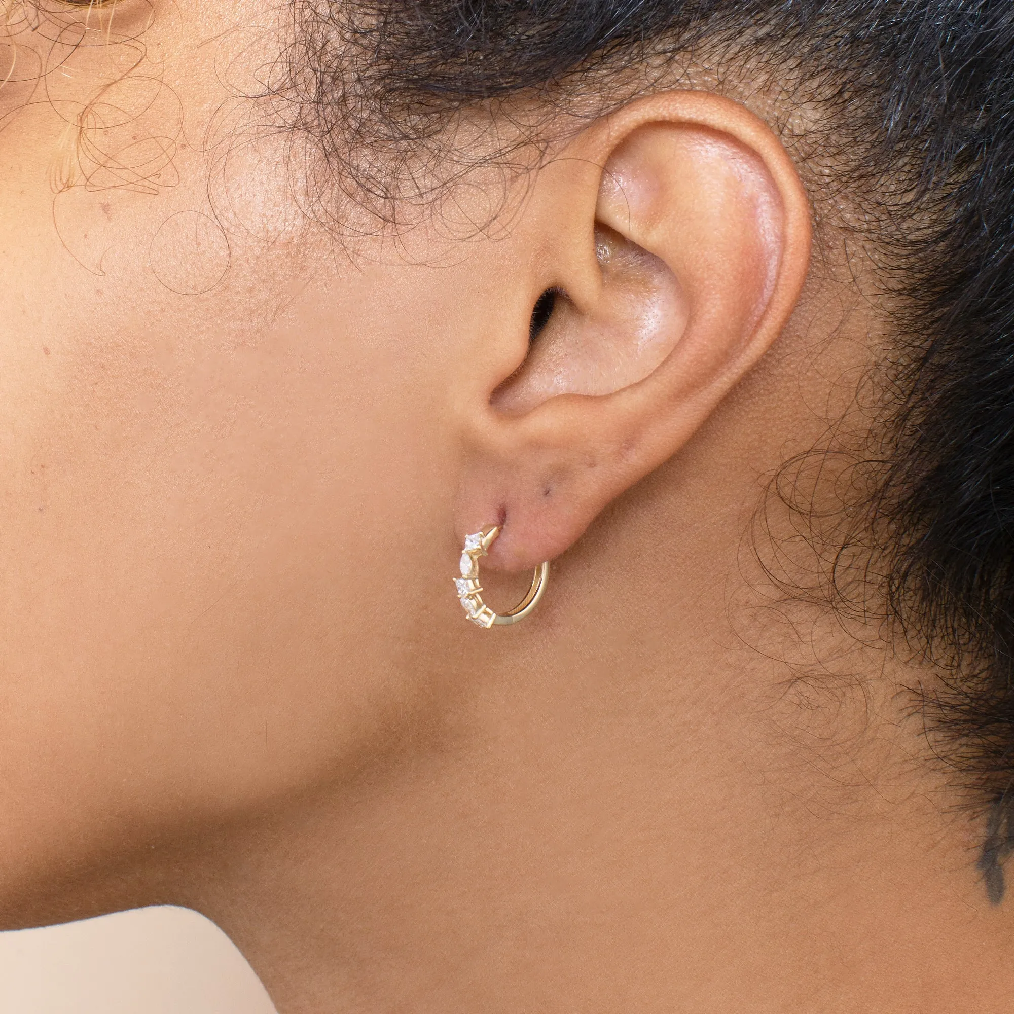 Diamond Cluster Hoop Earring, Sabrina SARAHELISE