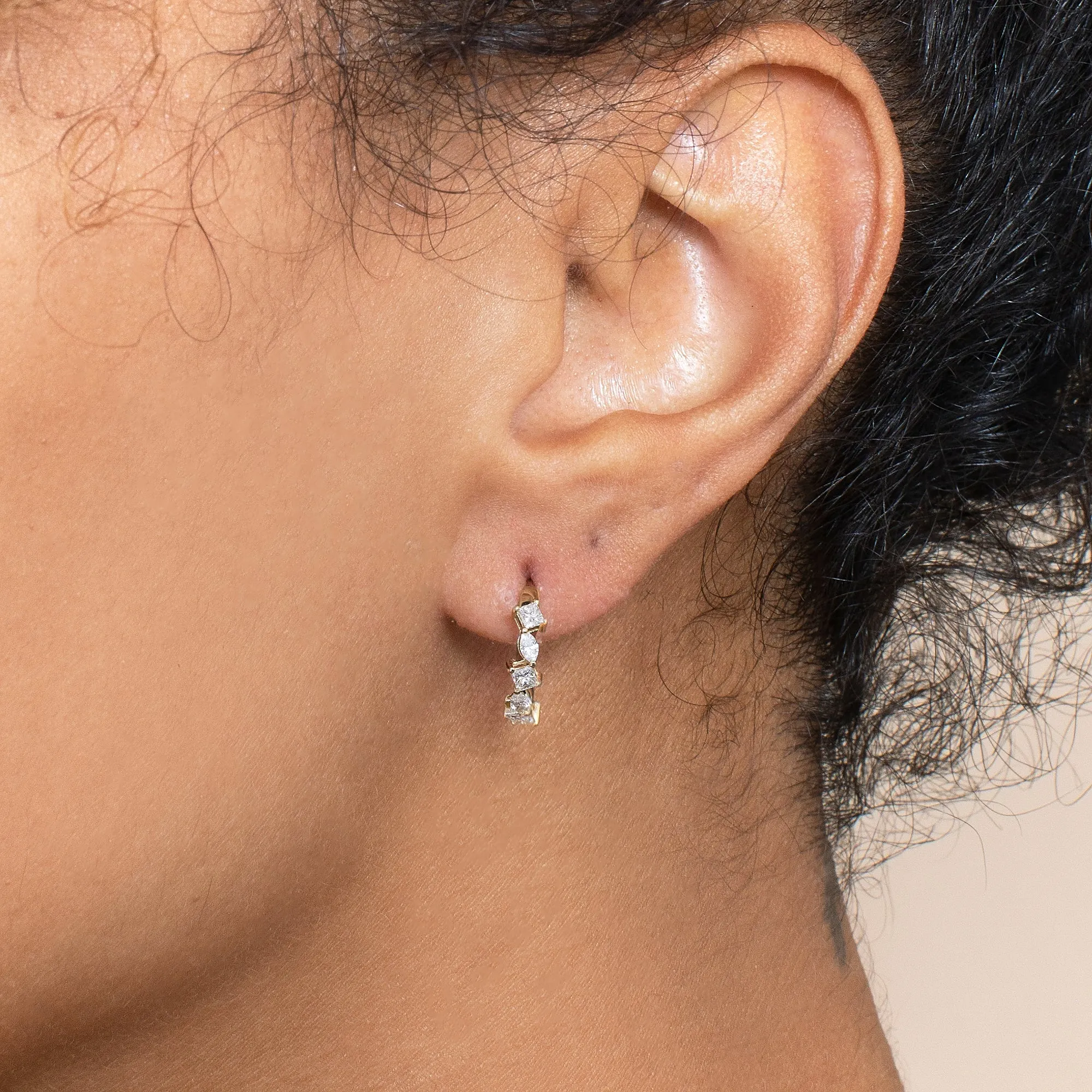 Diamond Cluster Hoop Earring, Sabrina SARAHELISE