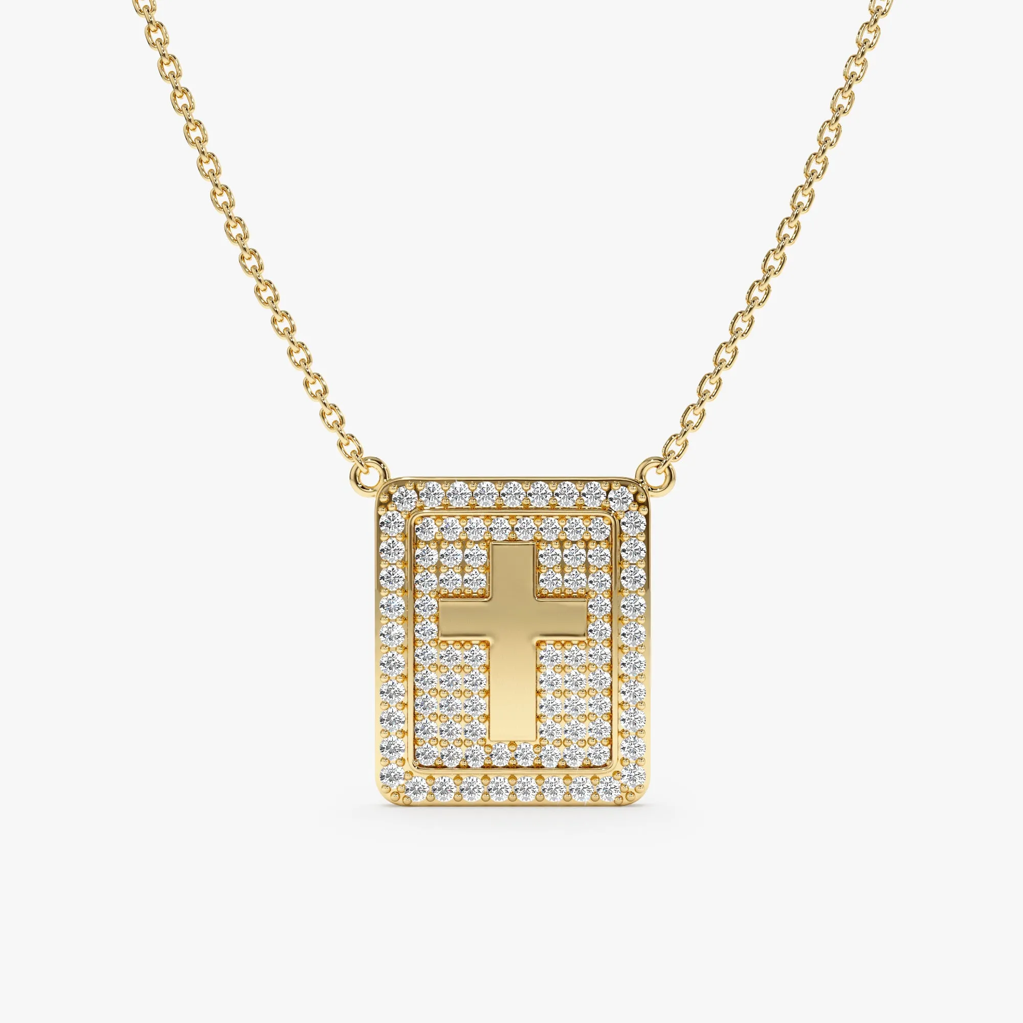 Diamond Cross Tablet Necklace, Cali SARAHELISE