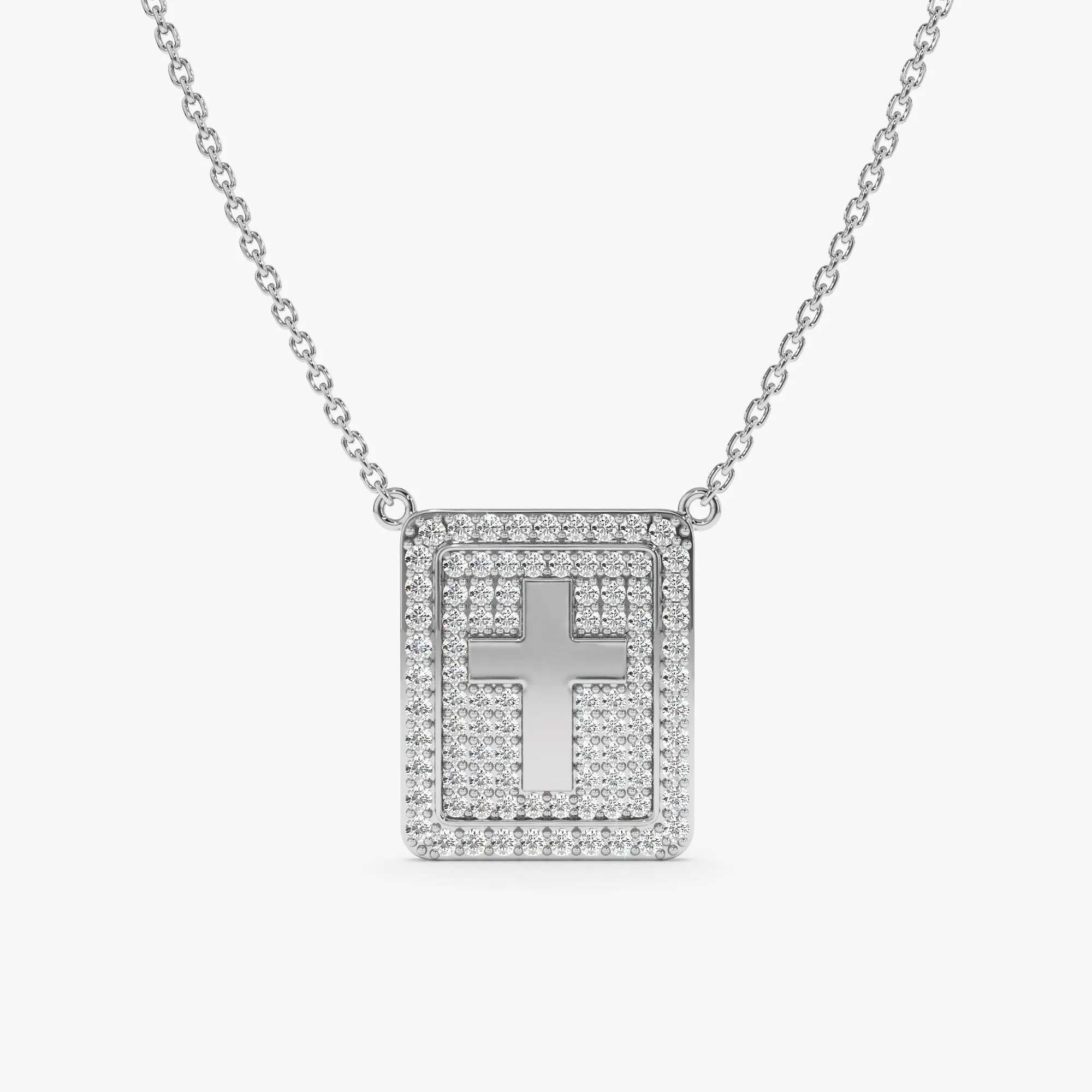 Diamond Cross Tablet Necklace, Cali SARAHELISE