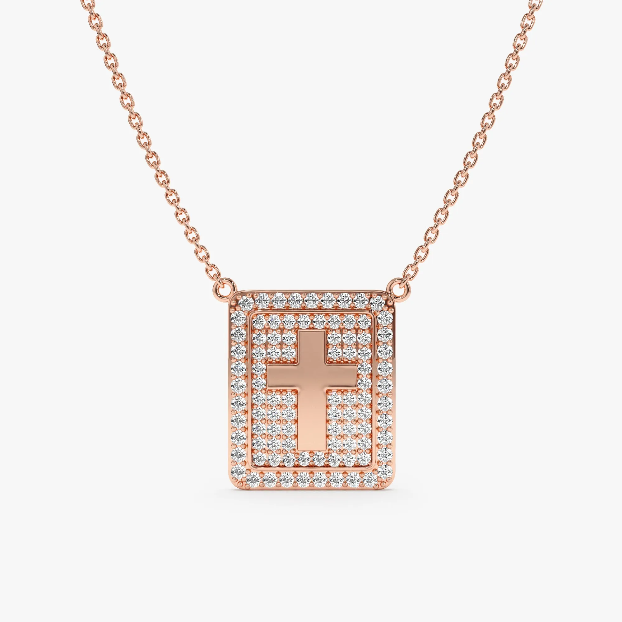 Diamond Cross Tablet Necklace, Cali SARAHELISE