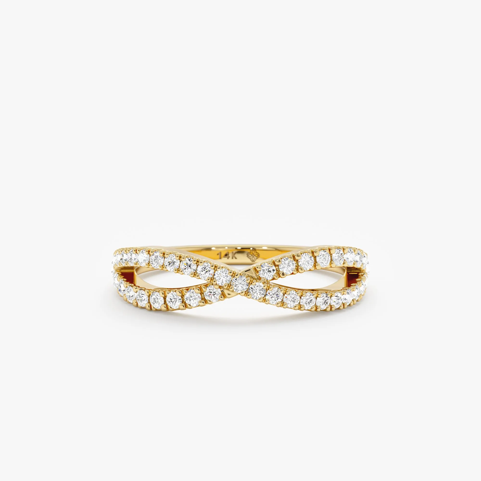 Diamond Crossover Gold Ring, Emily SARAHELISE