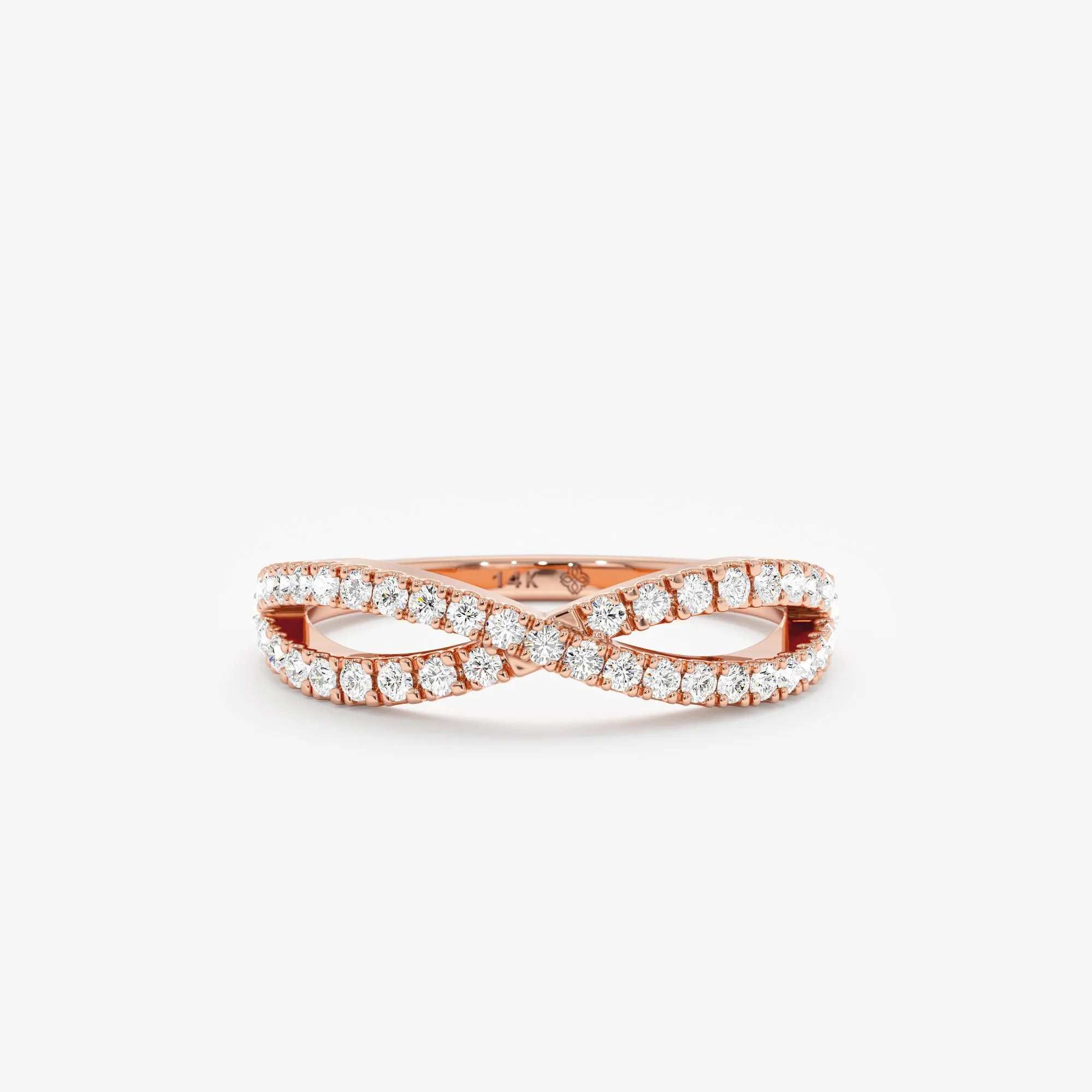 Diamond Crossover Gold Ring, Emily SARAHELISE