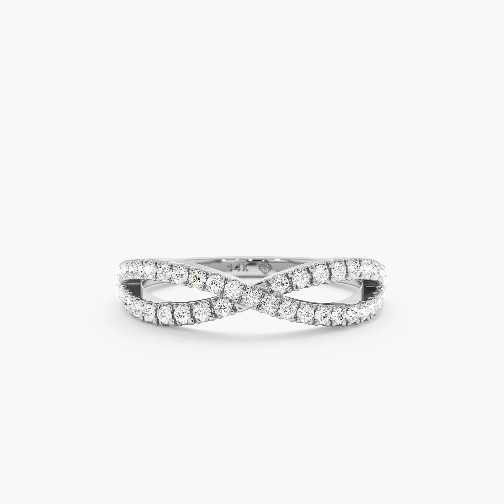 Diamond Crossover Gold Ring, Emily SARAHELISE