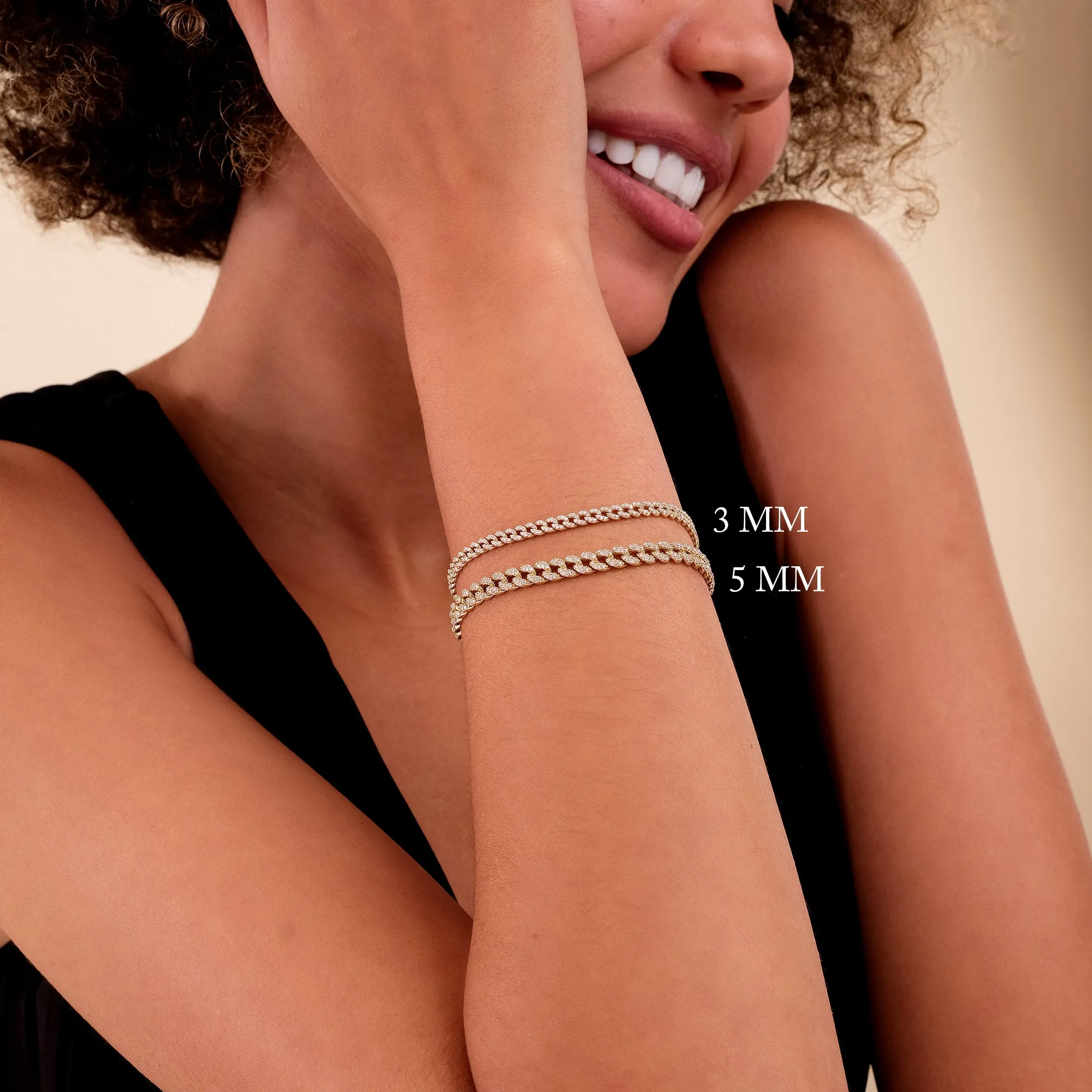 Diamond Cuban Chain Bracelet - 5mm, Sonya SARAHELISE