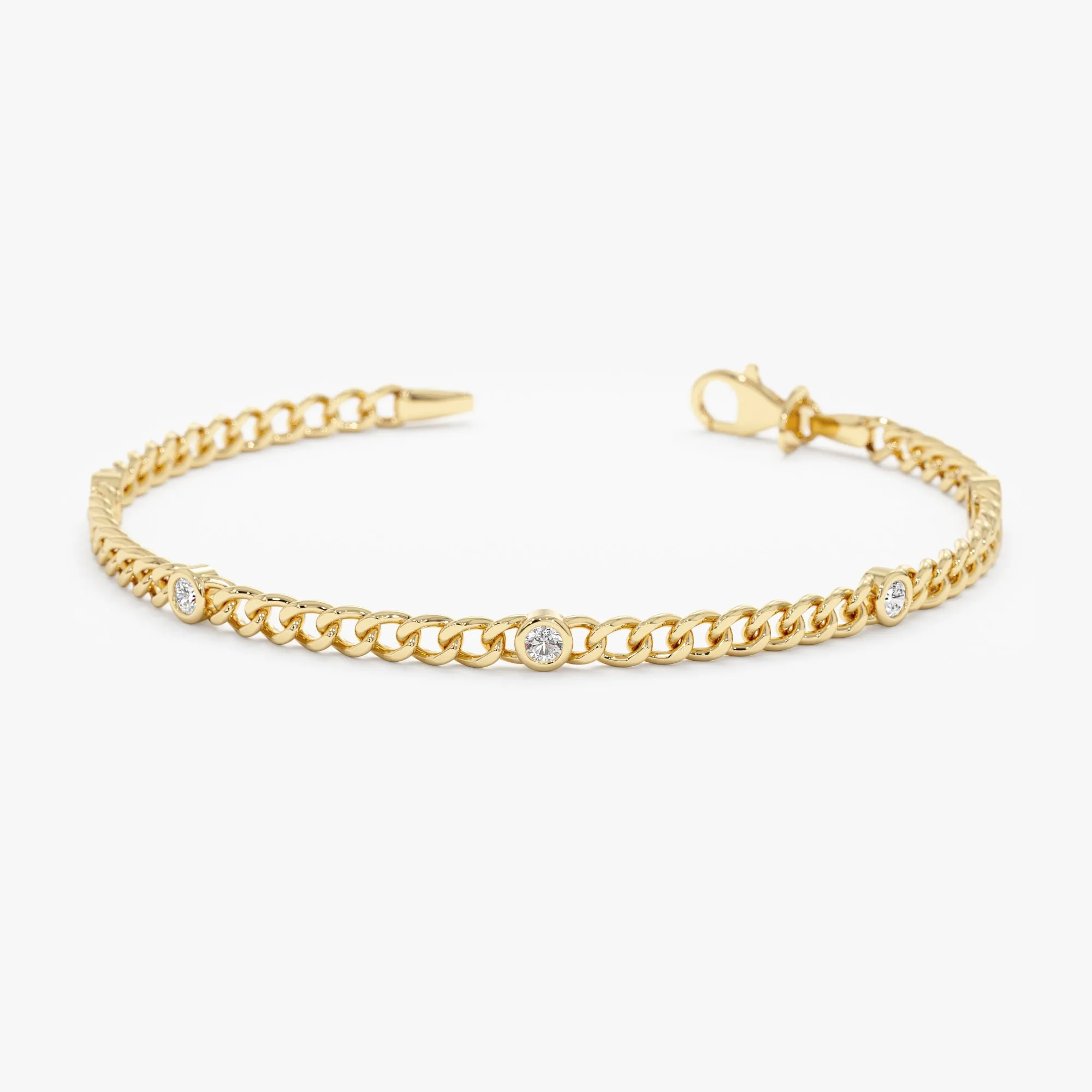 Diamond Cuban Chain Station Bracelet, Salma SARAHELISE