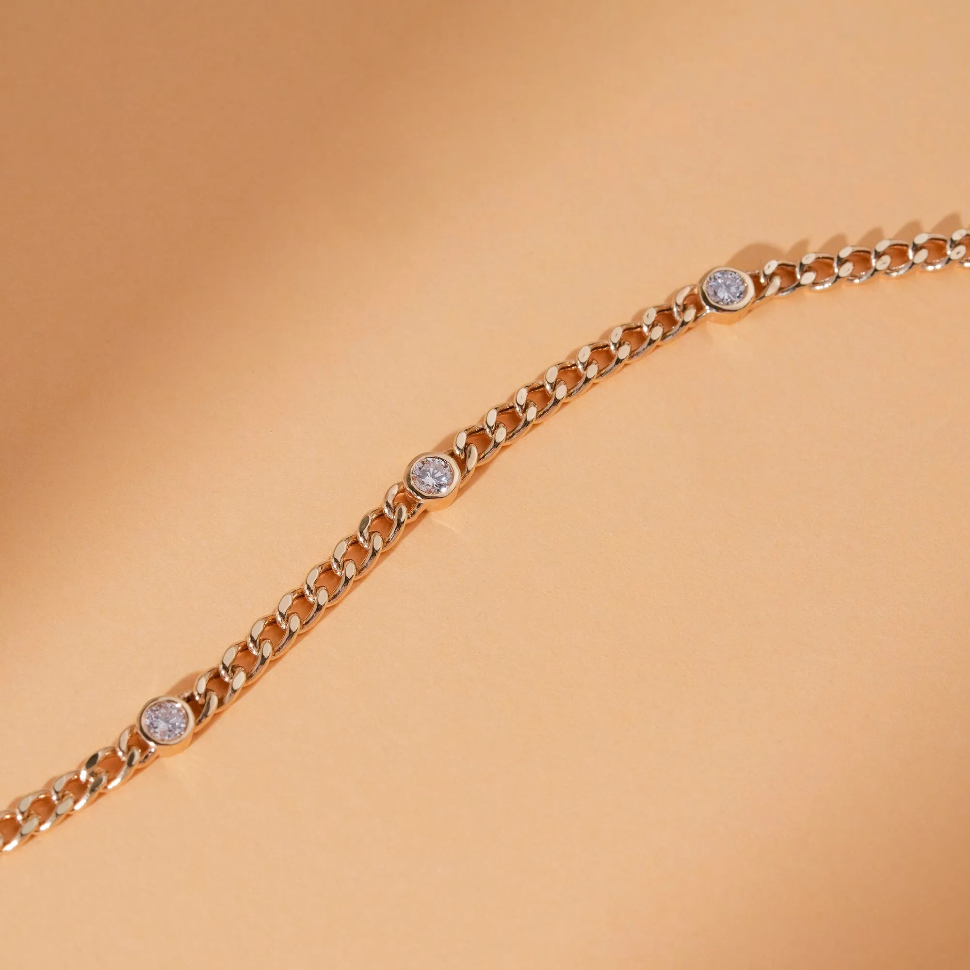 Diamond Cuban Chain Station Bracelet, Salma SARAHELISE