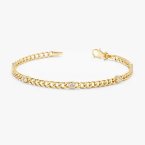 Diamond Cuban Chain Station Bracelet, Salma SARAHELISE