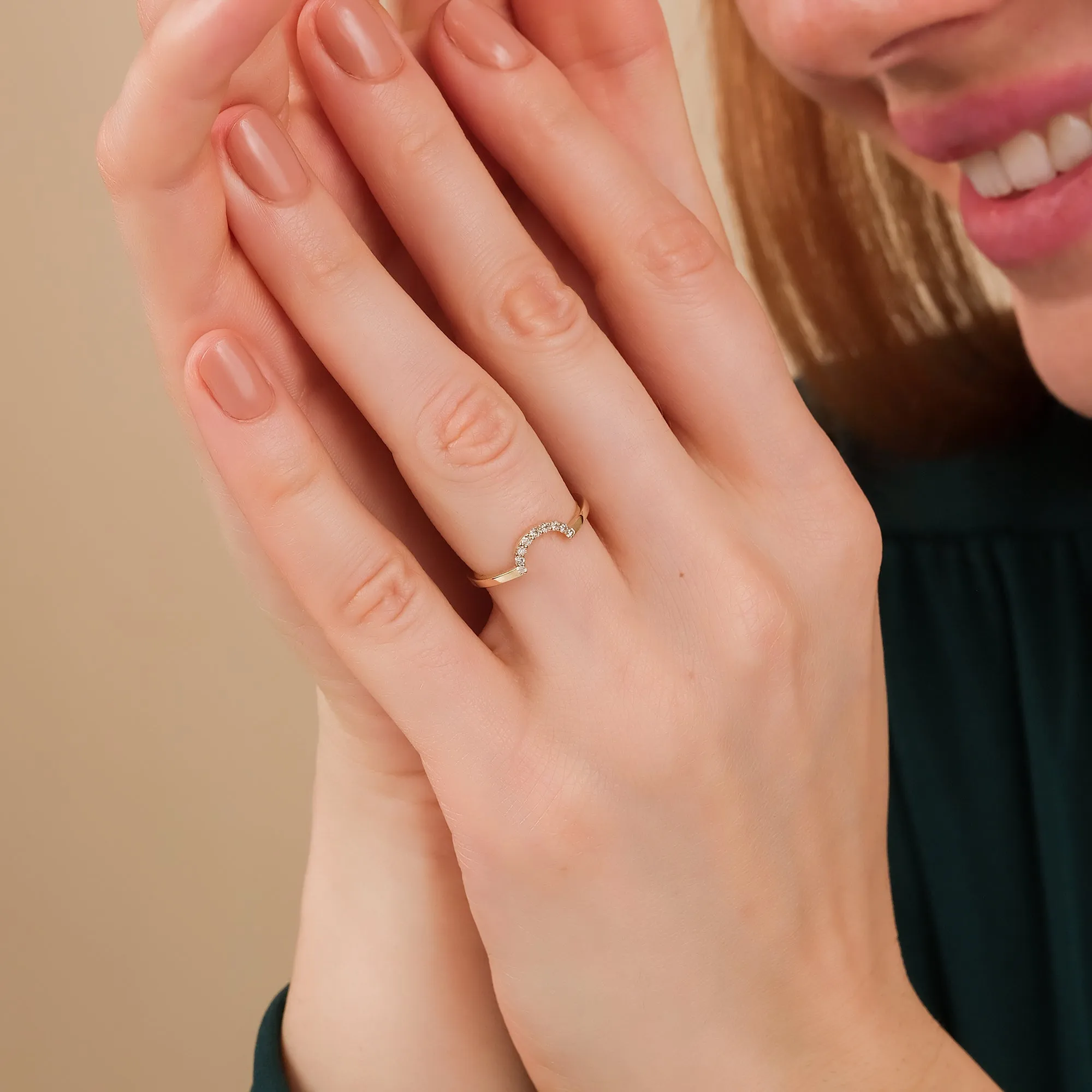 Diamond Curved Ring Guard, Clare SARAHELISE