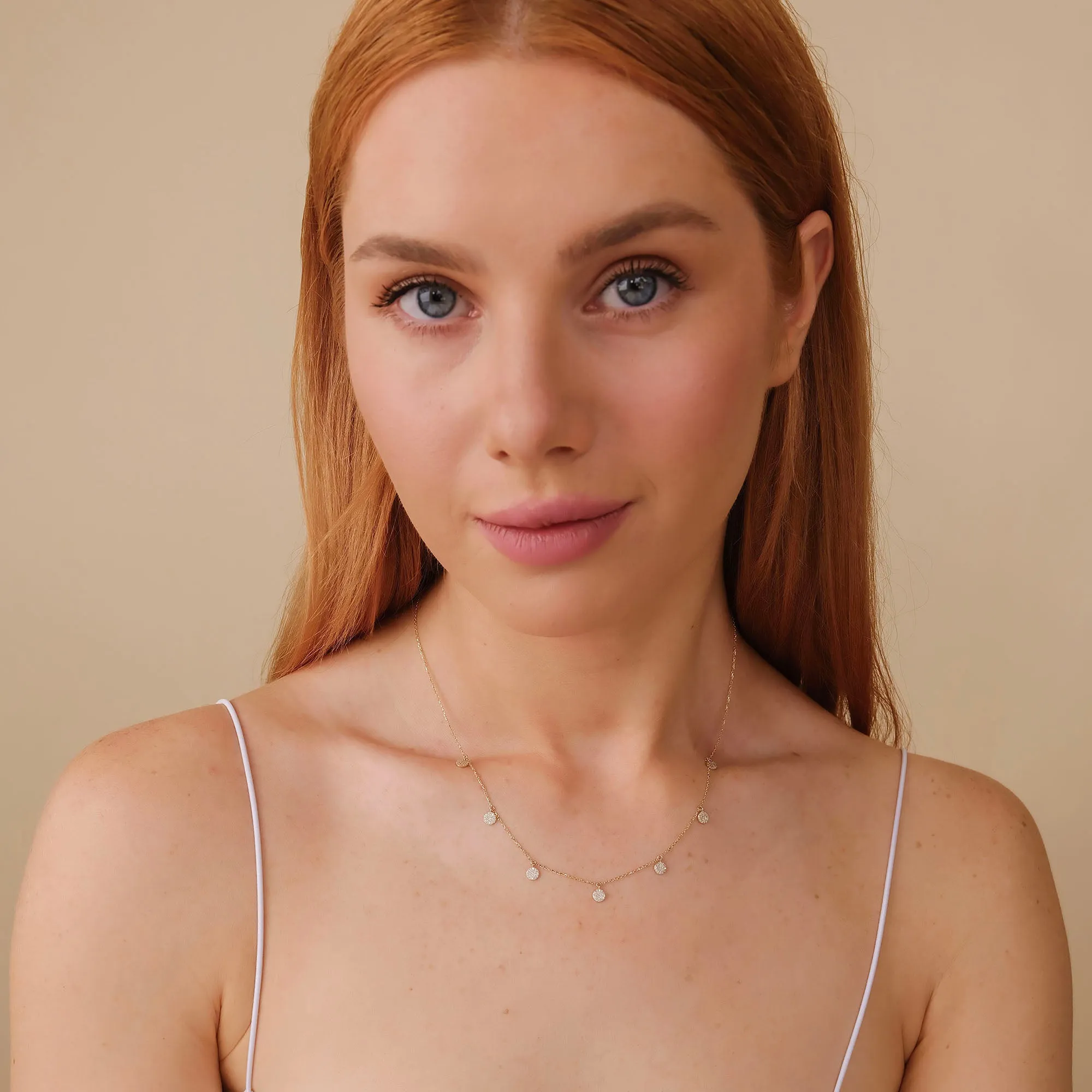 Diamond Disc Drop Necklace, Maggie SARAHELISE