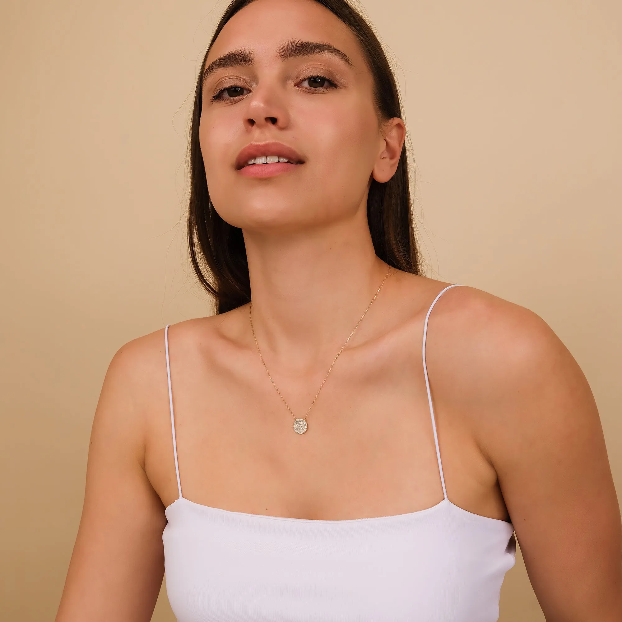 Diamond Disc Necklace, Natalia SARAHELISE