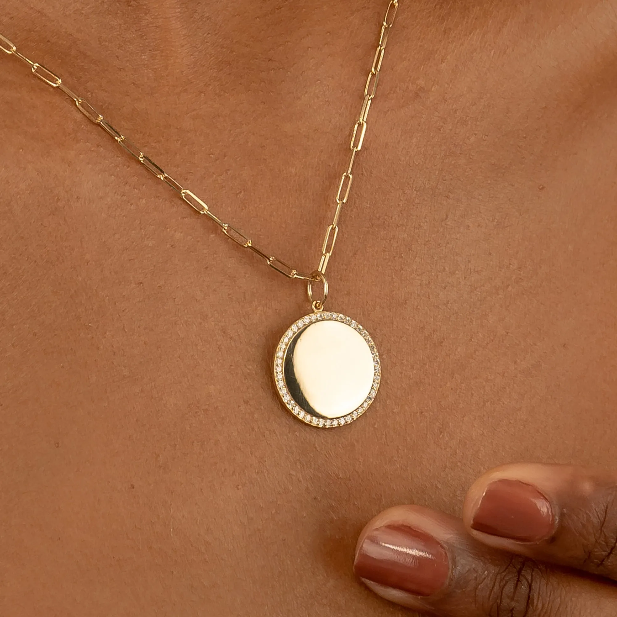 Diamond Disc Paperclip Chain, Harlow SARAHELISE