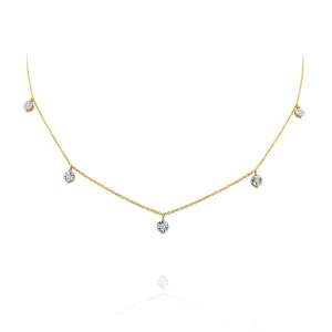 Diamond Drop Station 14K Yellow Gold Necklace Croghans