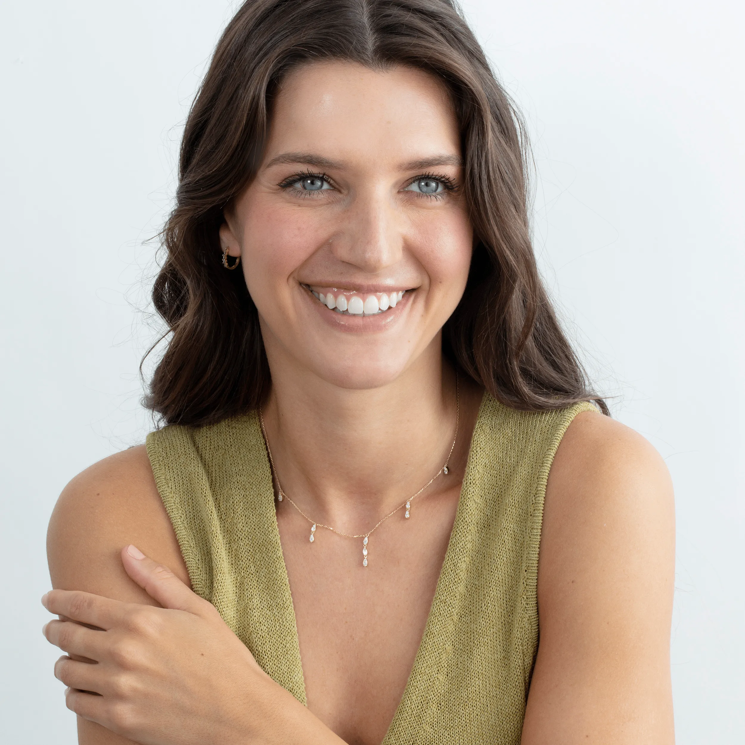 Diamond Droplets Station Necklace, Luella SARAHELISE