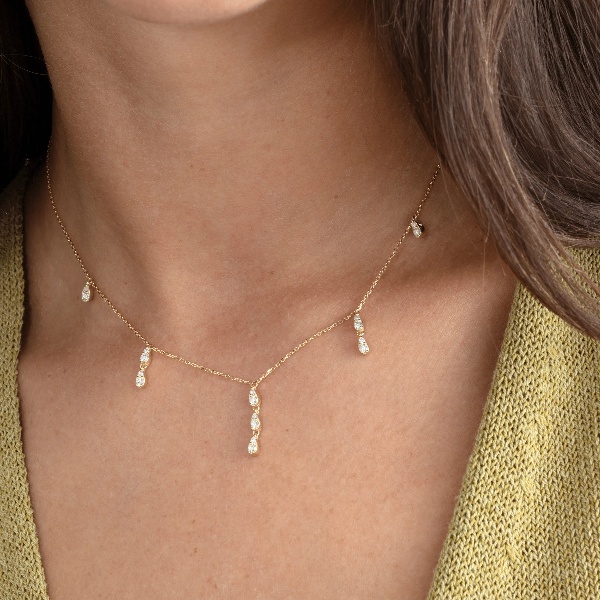 Diamond Droplets Station Necklace, Luella SARAHELISE