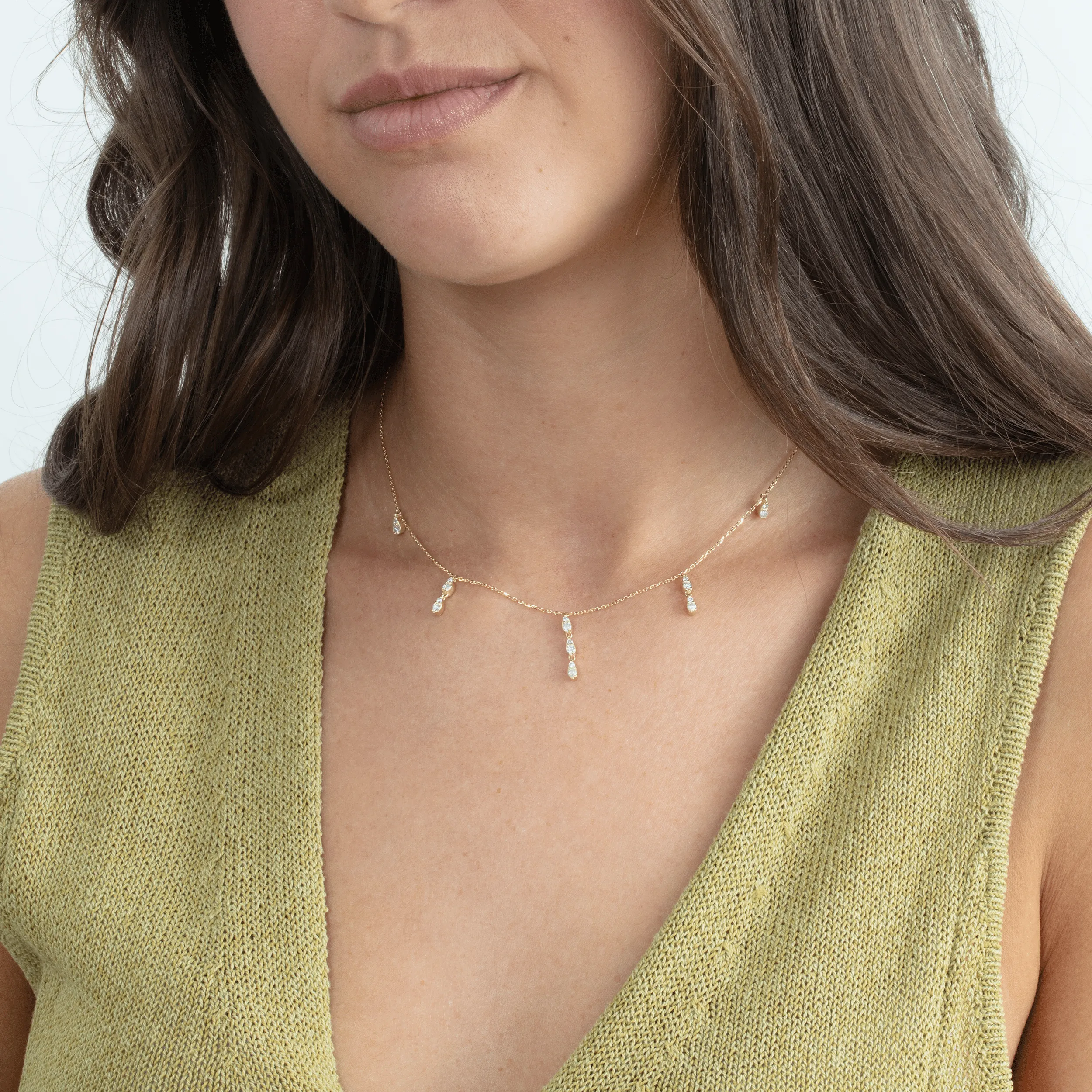 Diamond Droplets Station Necklace, Luella SARAHELISE