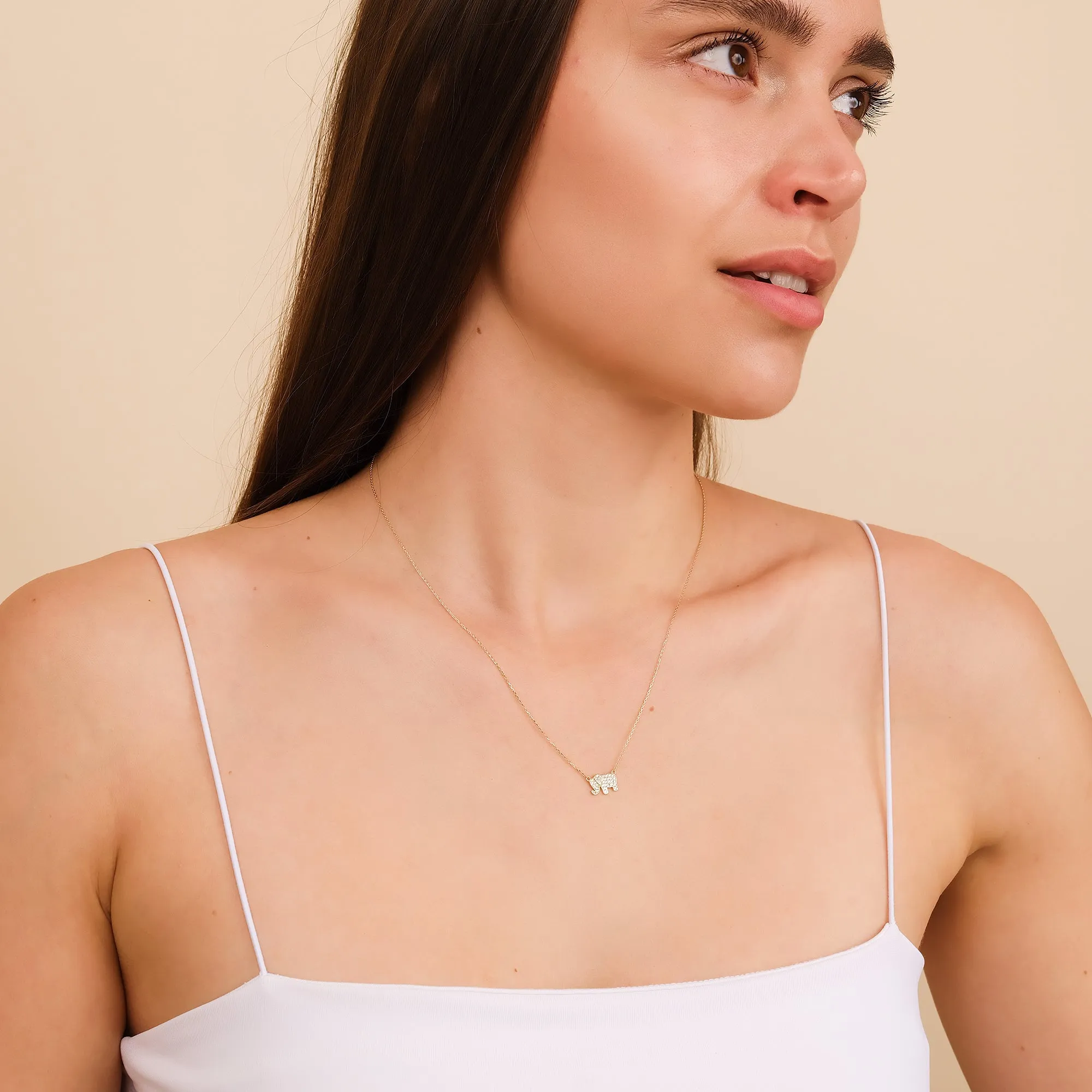 Diamond Elephant Necklace, Zaya SARAHELISE