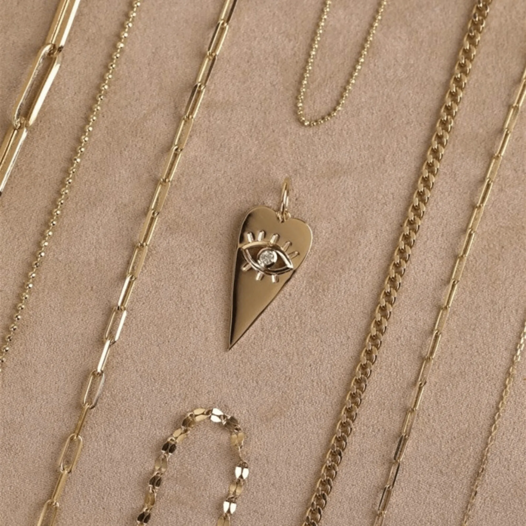 Diamond Eye Heart Charm, Lucinda SARAHELISE