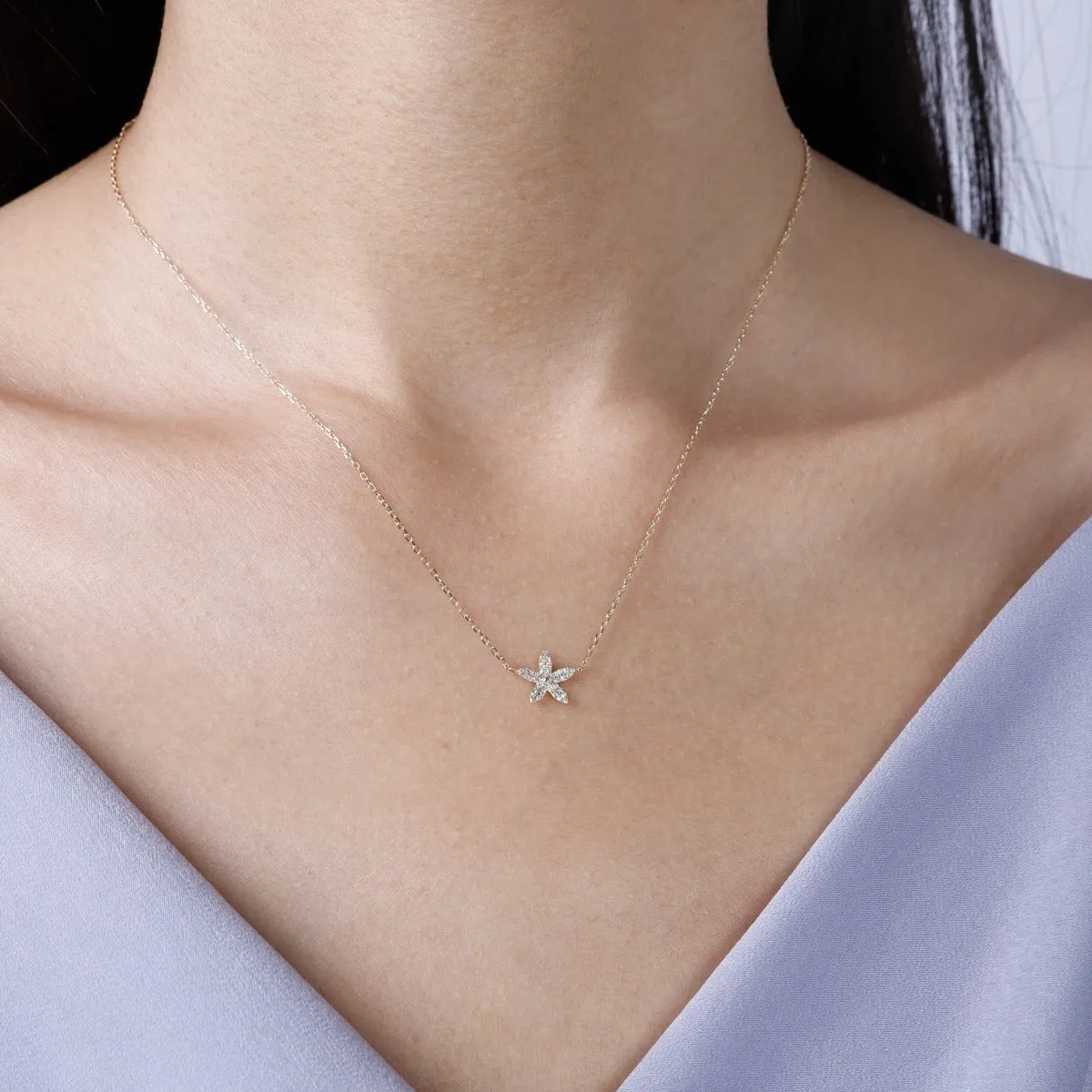 Diamond Flower 14K Gold Necklace Croghans