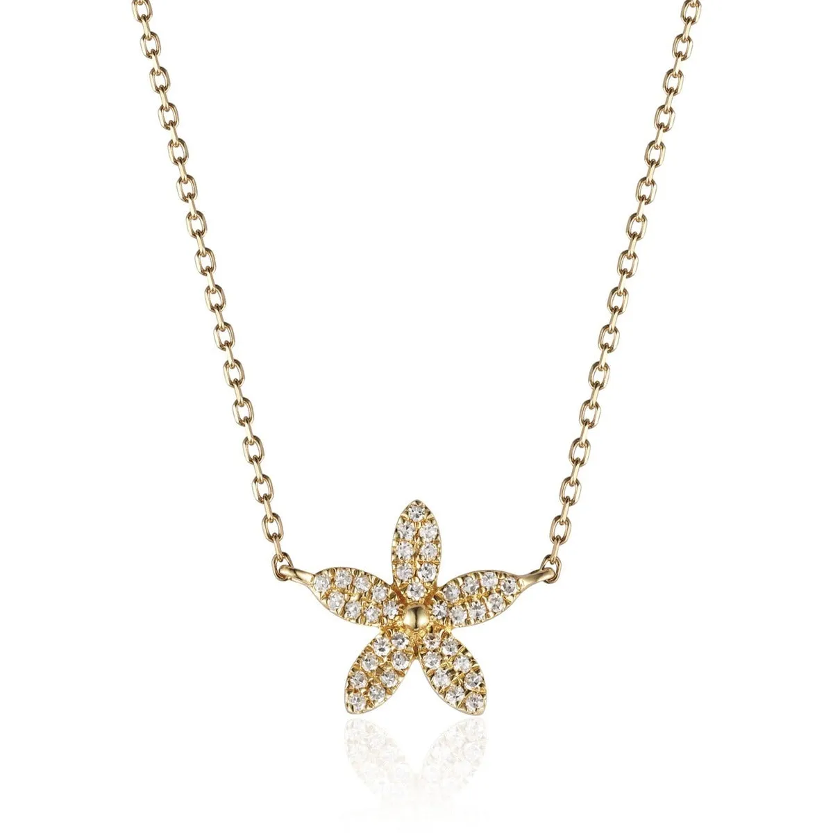 Diamond Flower 14K Gold Necklace Croghans
