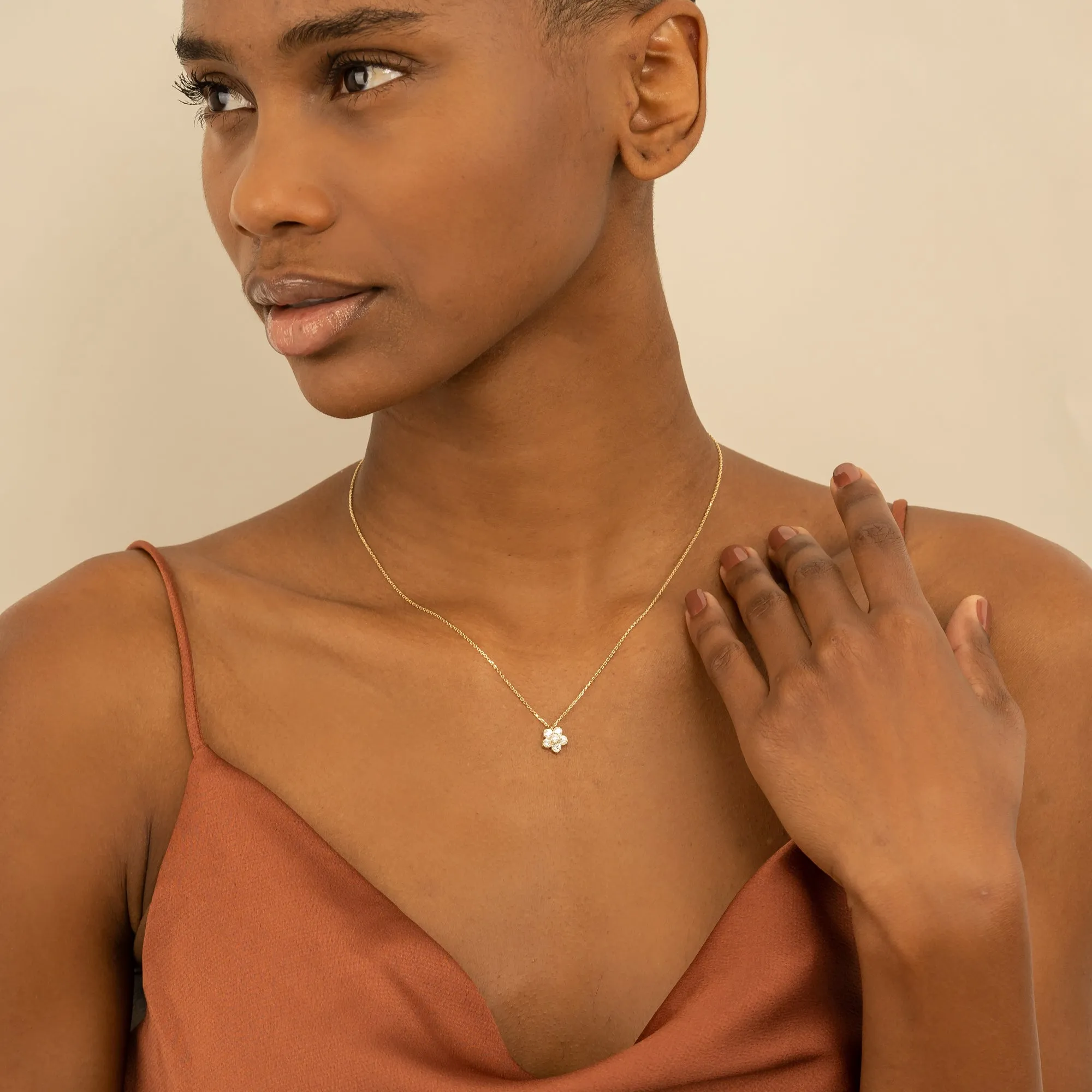Diamond Flower Necklace, Alondra SARAHELISE