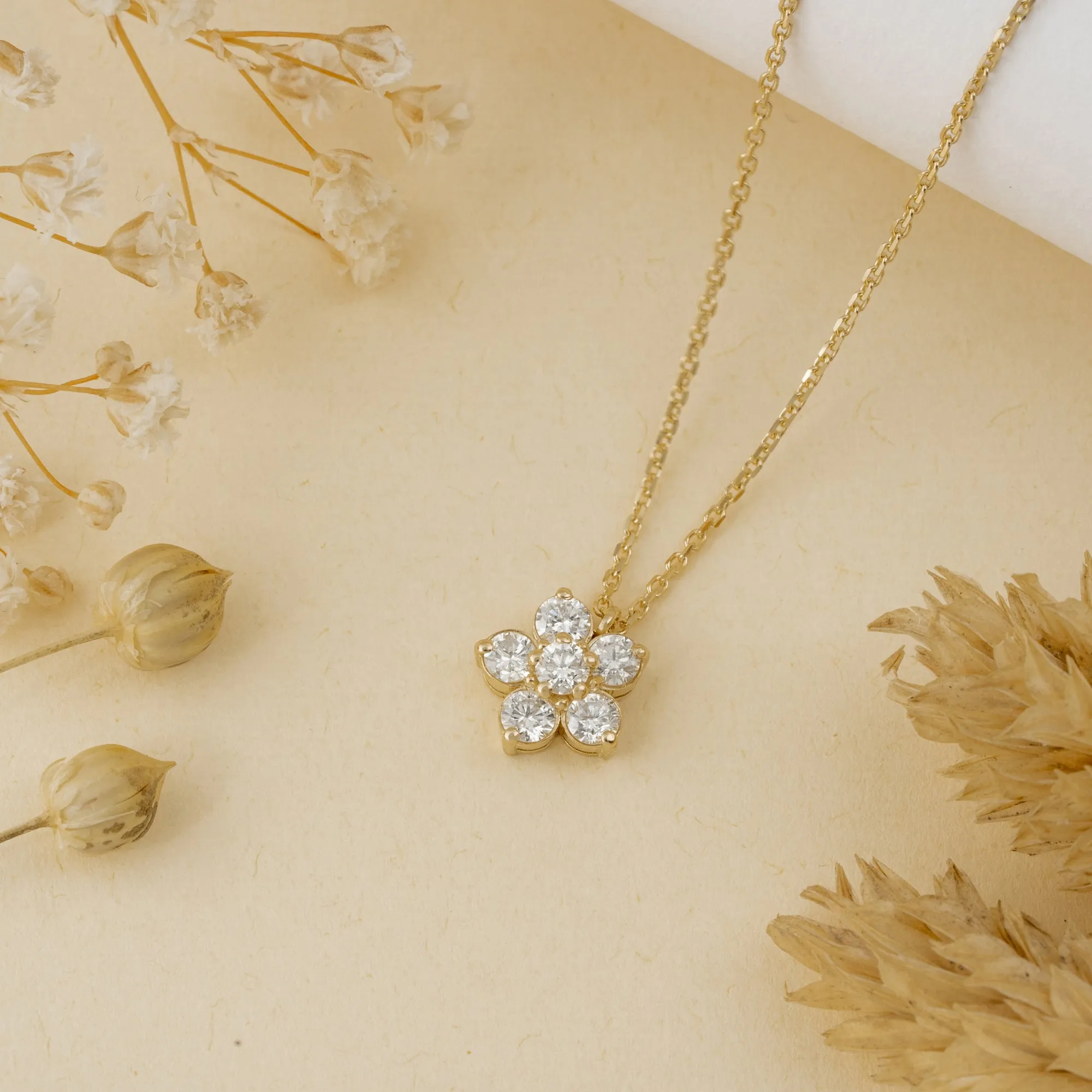 Diamond Flower Necklace, Alondra SARAHELISE