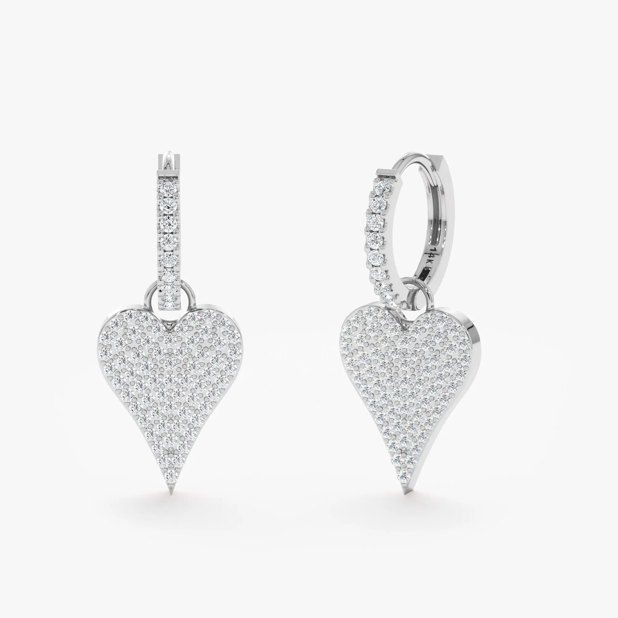Diamond Heart Drop Earrings, Natalie SARAHELISE