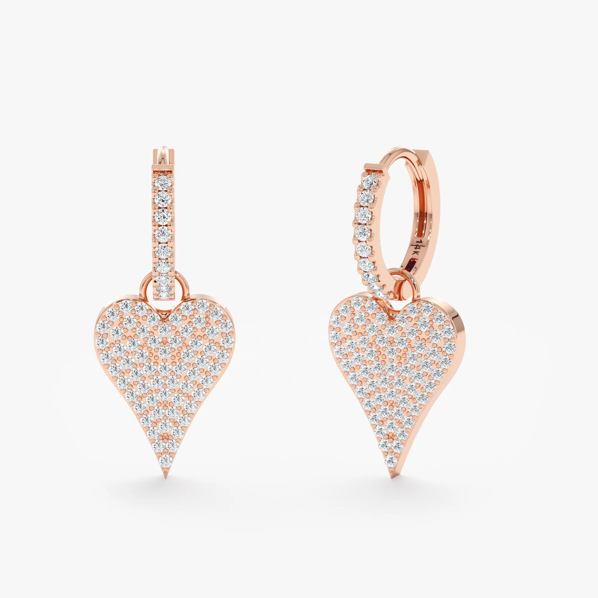 Diamond Heart Drop Earrings, Natalie SARAHELISE