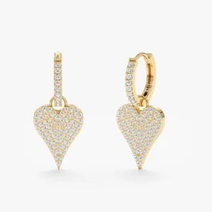 Diamond Heart Drop Earrings, Natalie SARAHELISE