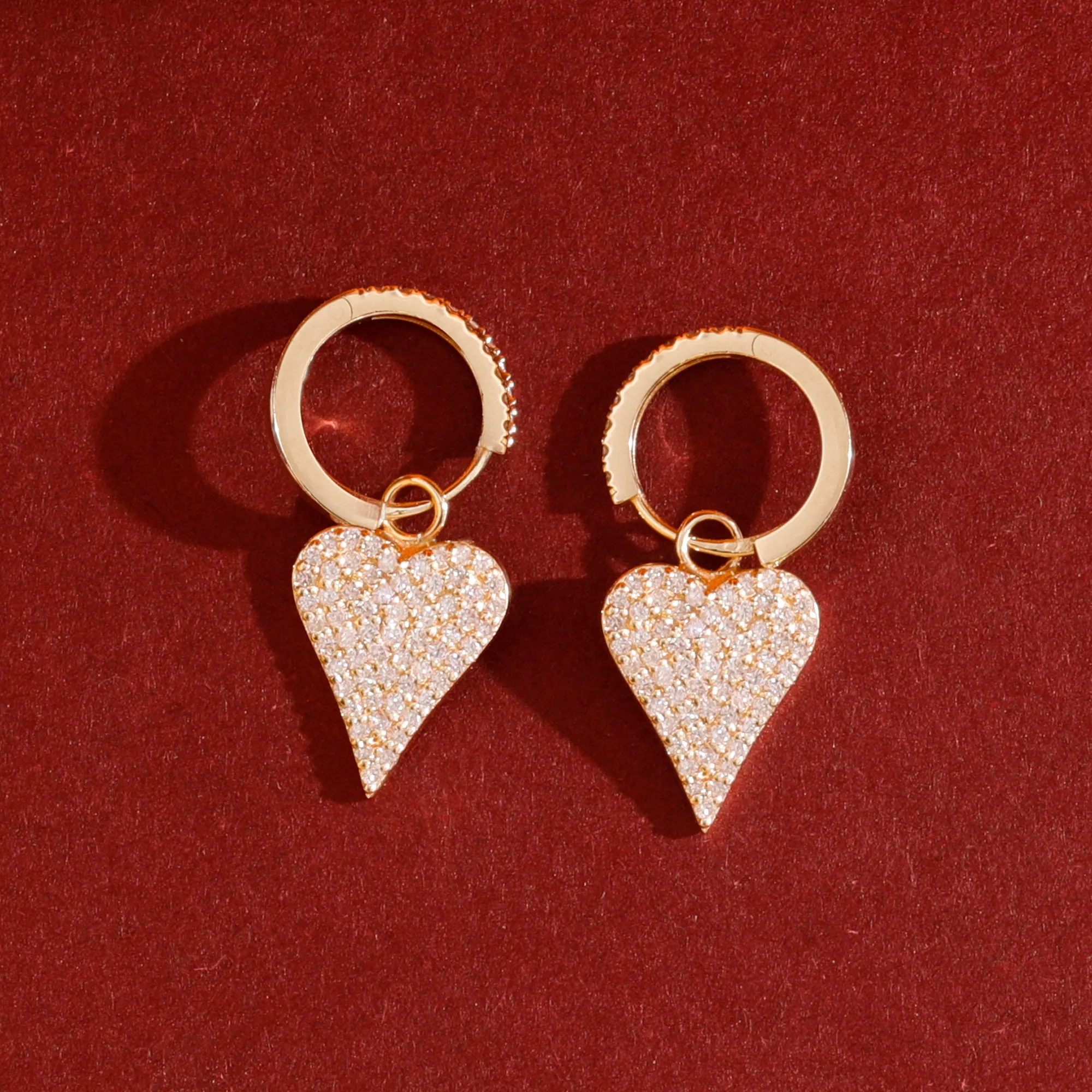 Diamond Heart Drop Earrings, Natalie SARAHELISE