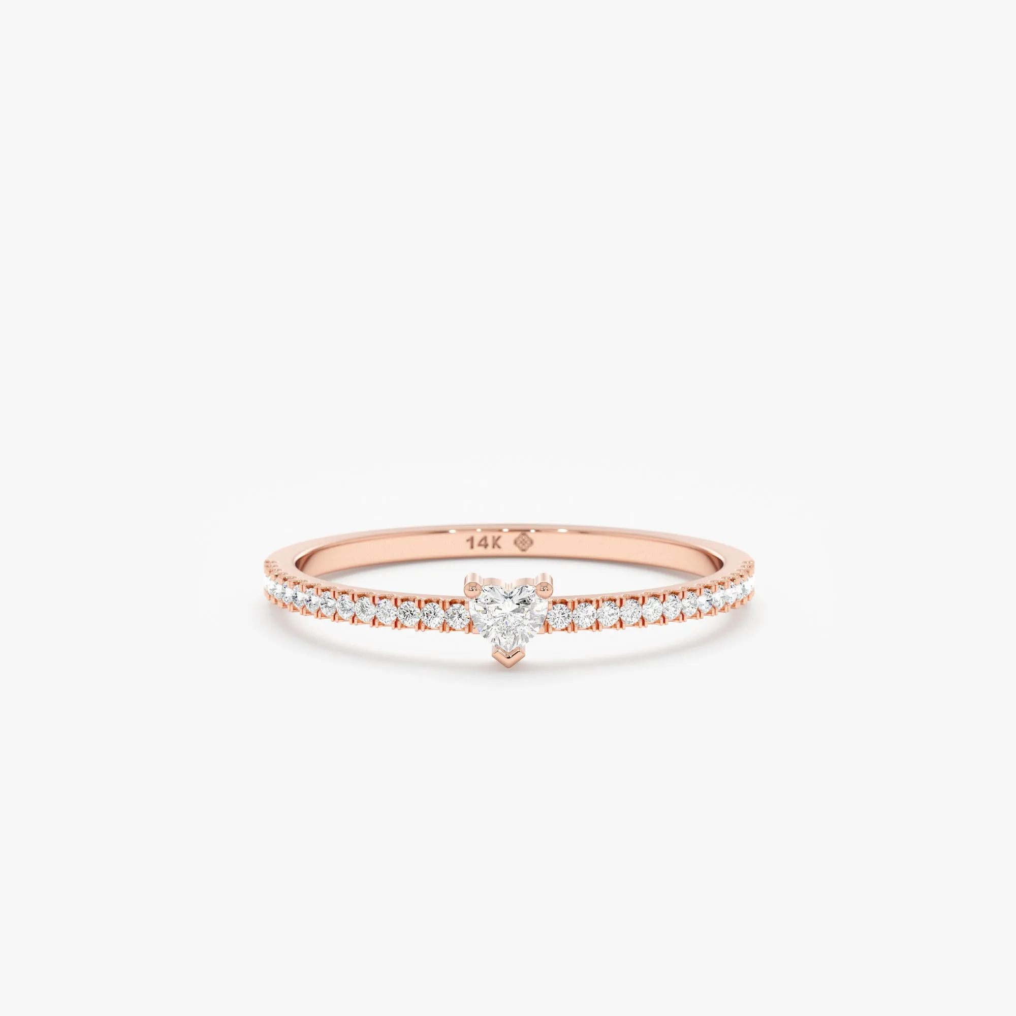 Diamond Heart Half Eternity Ring, Fern SARAHELISE