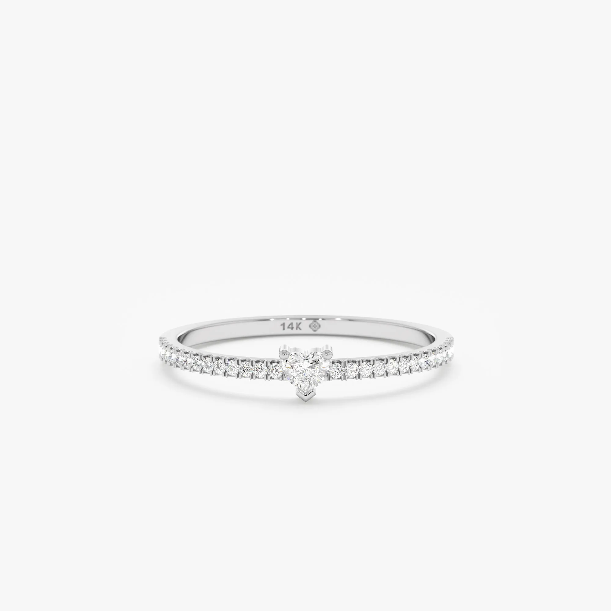 Diamond Heart Half Eternity Ring, Fern SARAHELISE