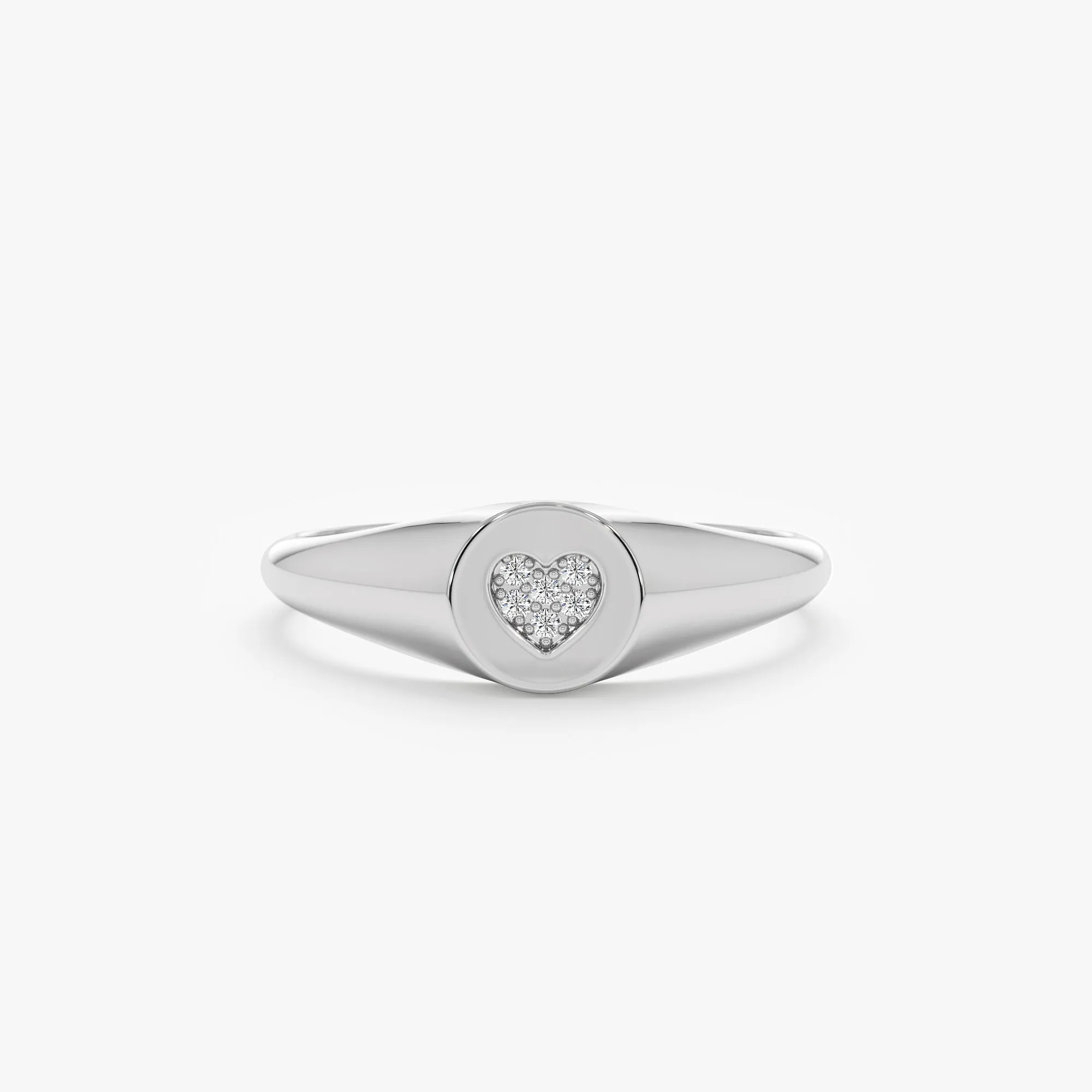 Diamond Heart Signet Ring, Kate SARAHELISE