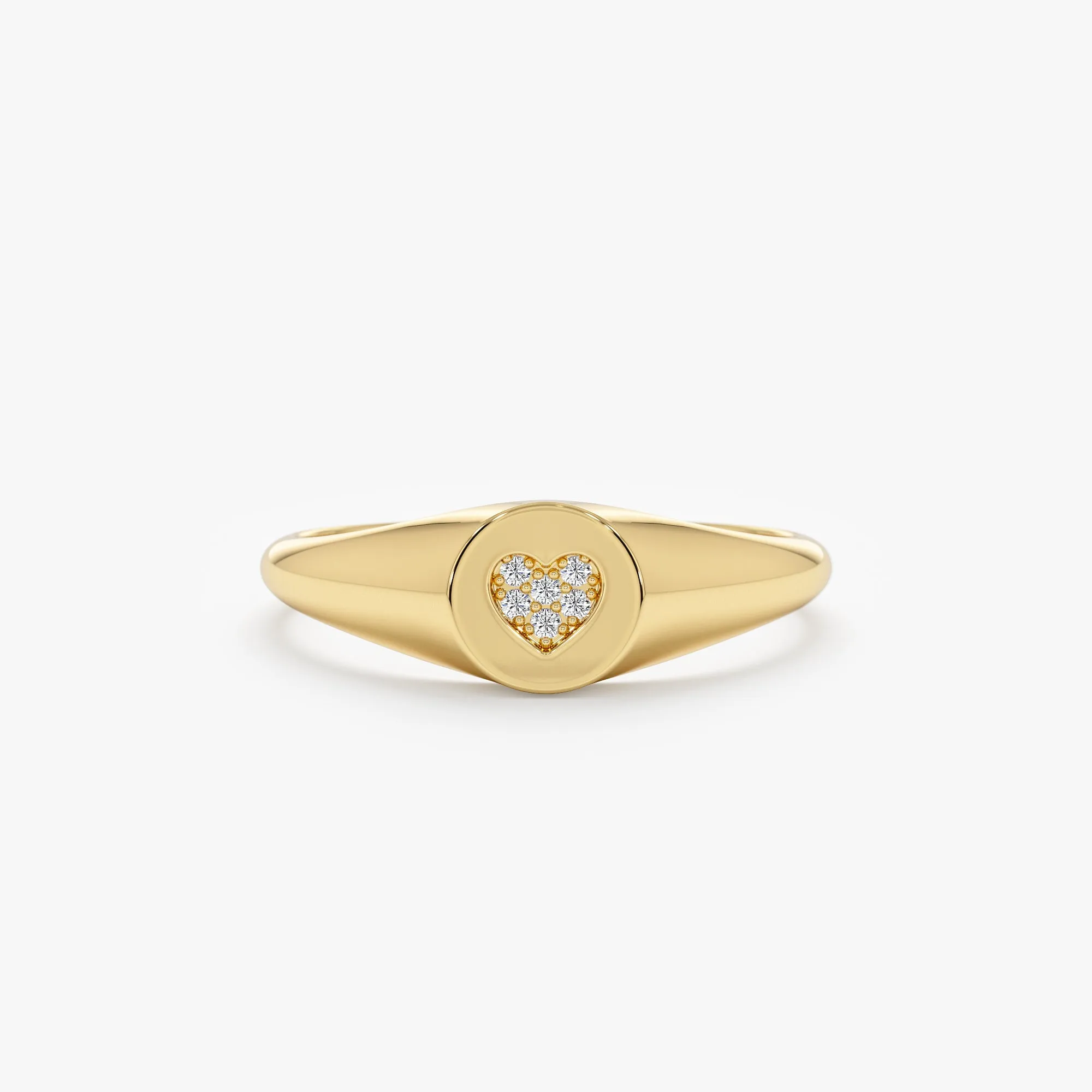 Diamond Heart Signet Ring, Kate SARAHELISE