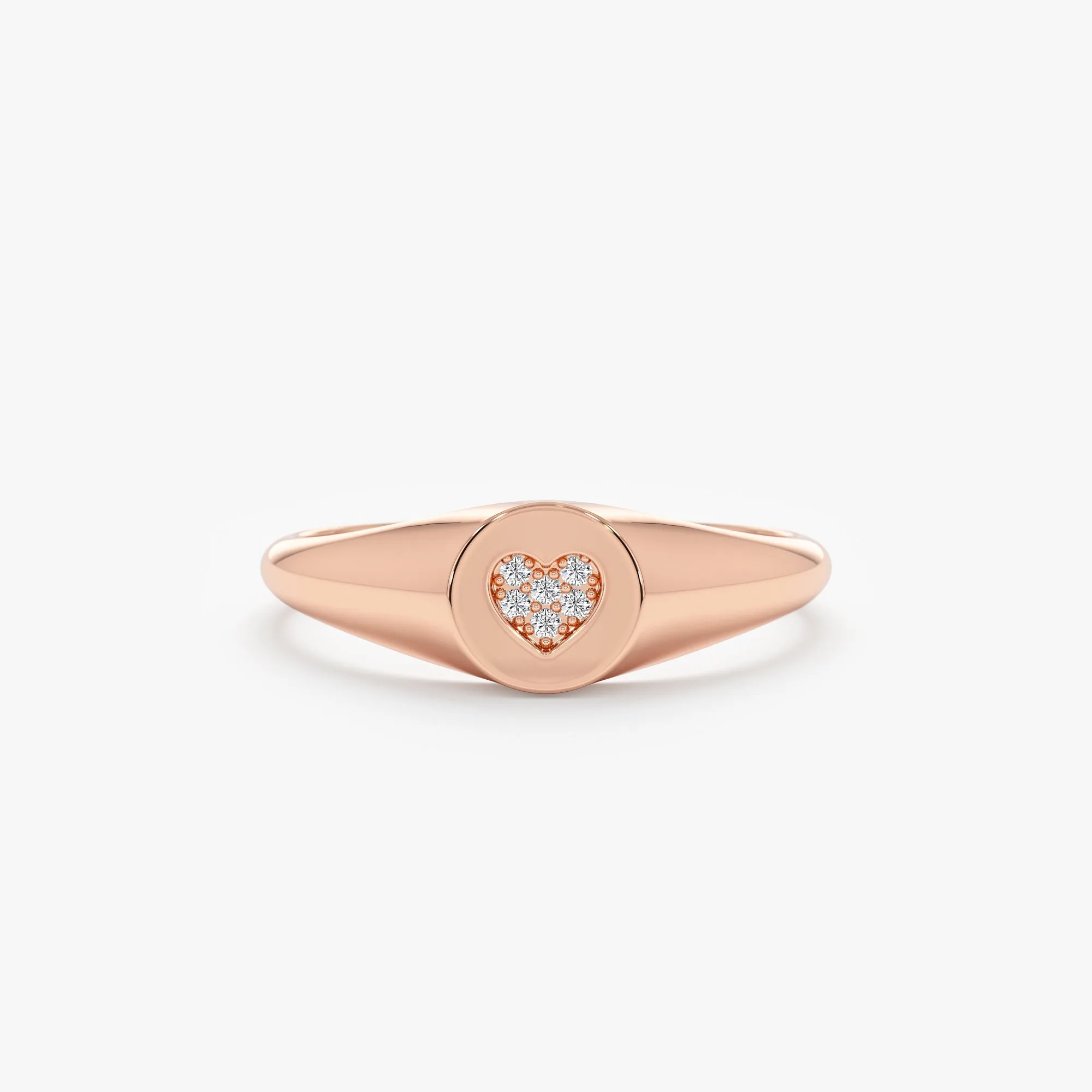 Diamond Heart Signet Ring, Kate SARAHELISE
