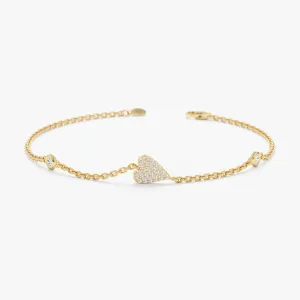 Diamond Heart Station Bracelet, Natalie SARAHELISE