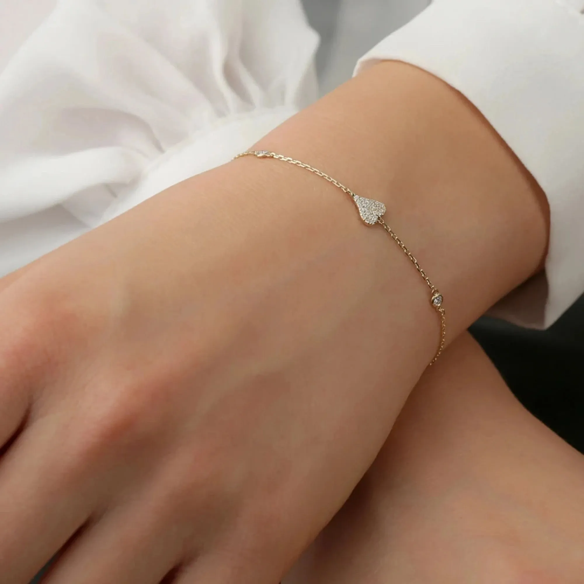 Diamond Heart Station Bracelet, Natalie SARAHELISE
