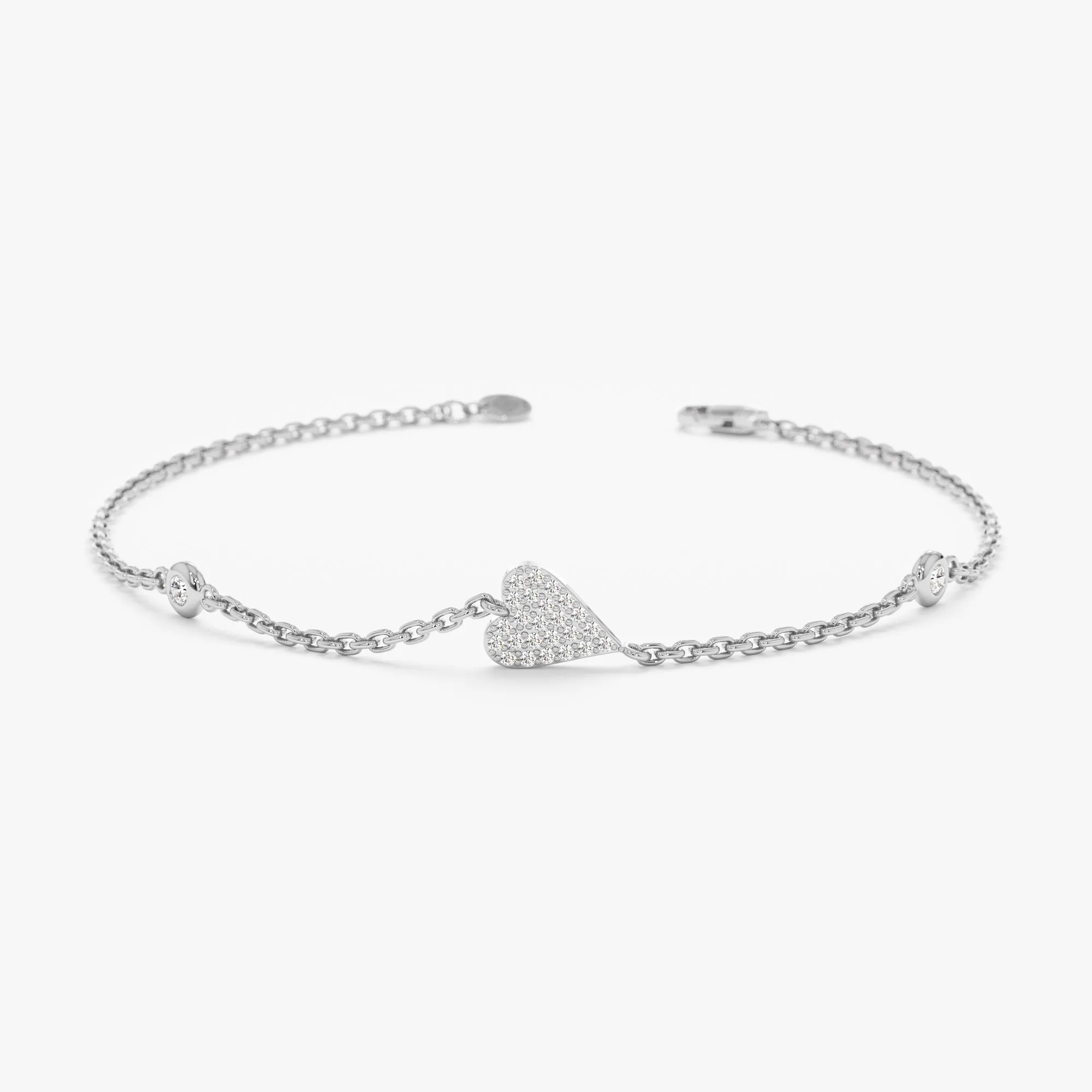 Diamond Heart Station Bracelet, Natalie SARAHELISE