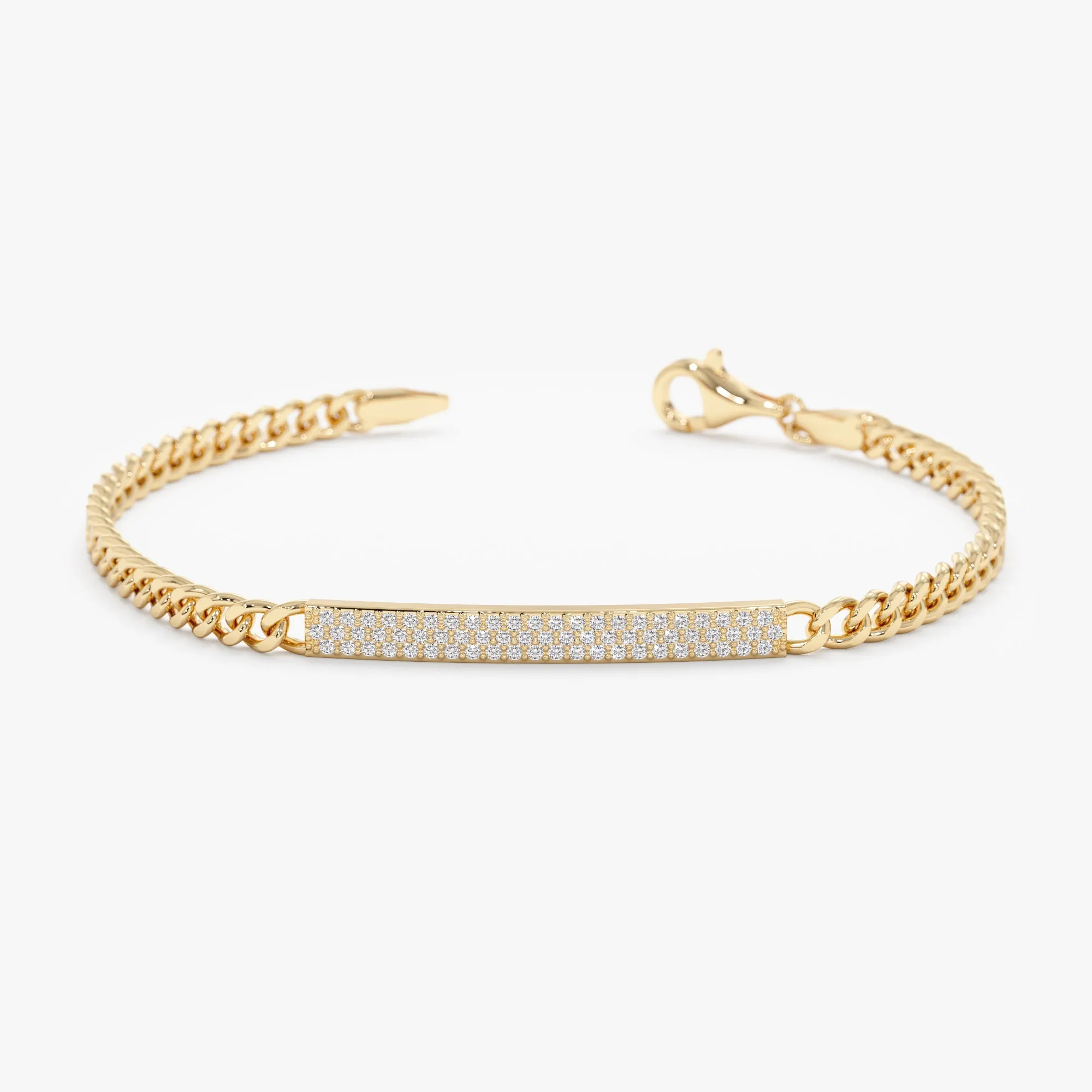 Diamond ID Cuban Chain Bracelet, Samantha SARAHELISE