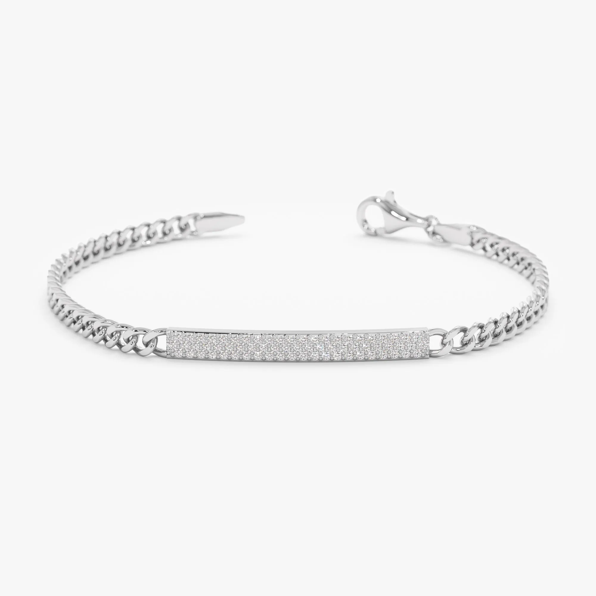 Diamond ID Cuban Chain Bracelet, Samantha SARAHELISE