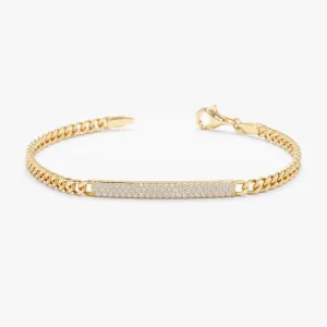 Diamond ID Cuban Chain Bracelet, Samantha SARAHELISE